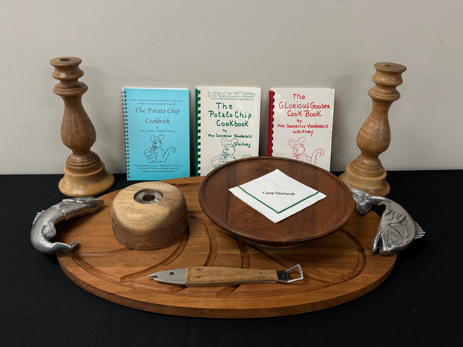 Platter w/ Fish Handles, Cookbooks & Misc (1 of 3)