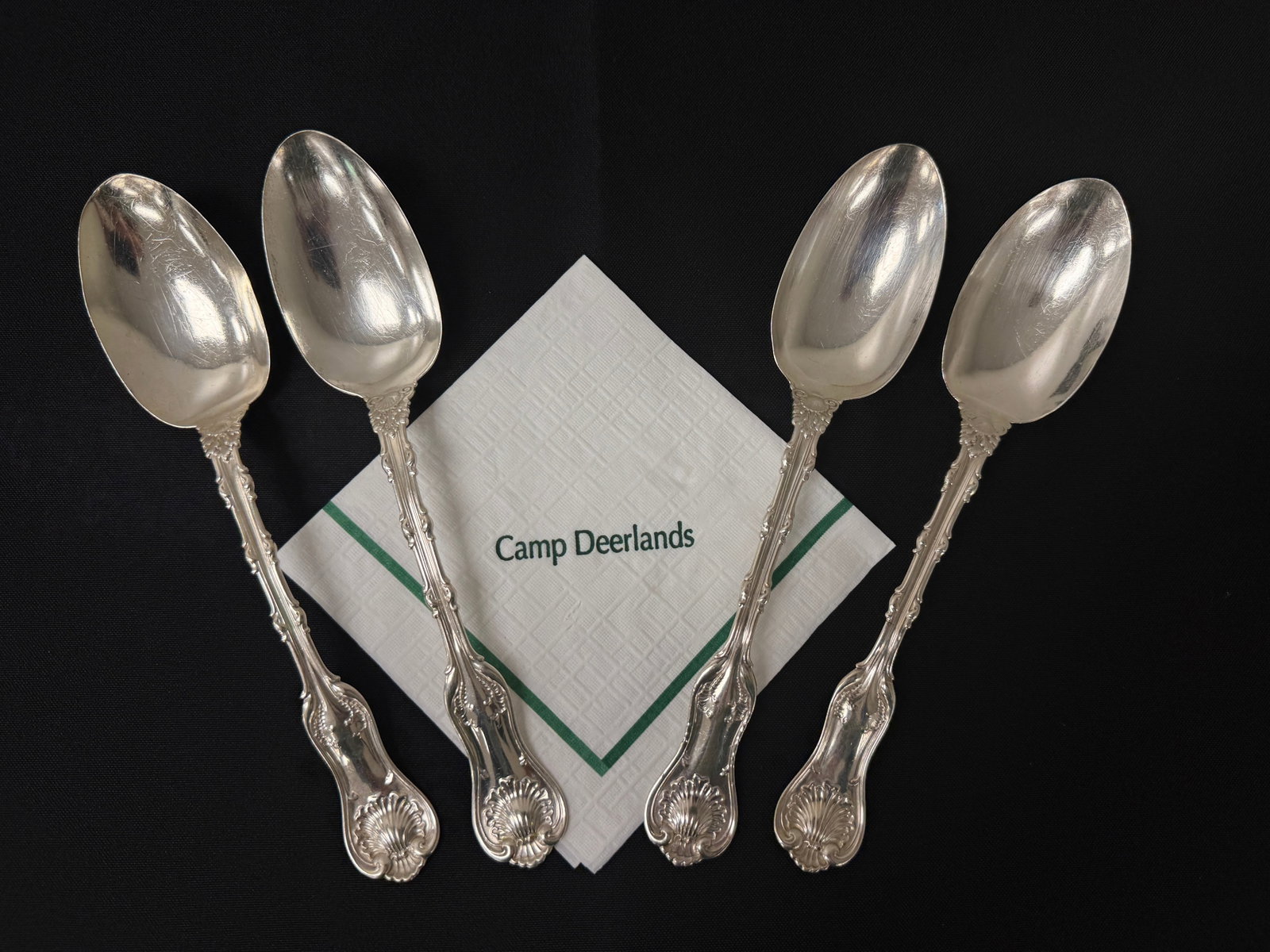 Whitney / Vanderbilt Collection Sterling Silver: 4 Large Sterling Silver Spoons. 6.35 troy oz.