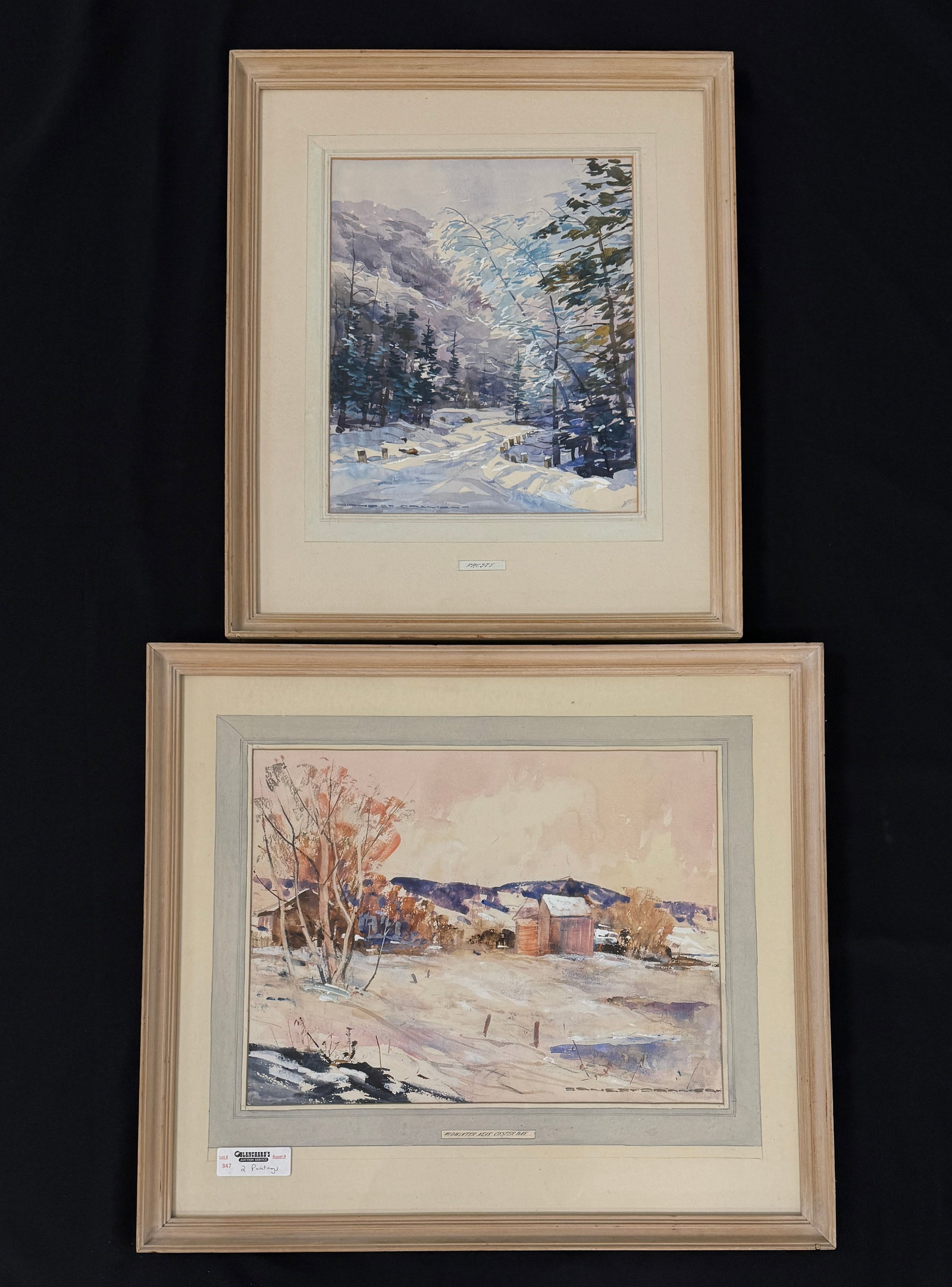 Ernest Crammer Winter Scene Watercolor Paintings (1 of 8)