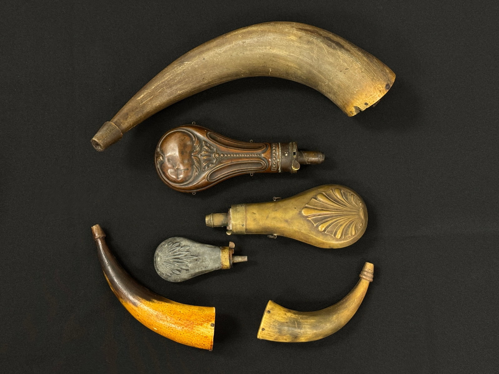 Collection of 6 Powder Horns (1 of 1)