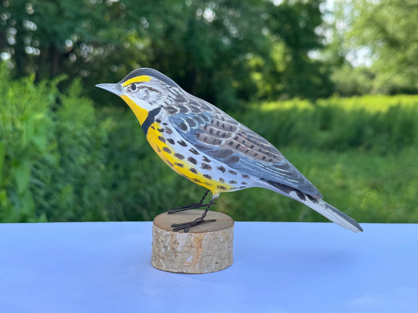 Hazel Tyrrell Eastern Meadowlark Folk Art Carving (1 of 5)