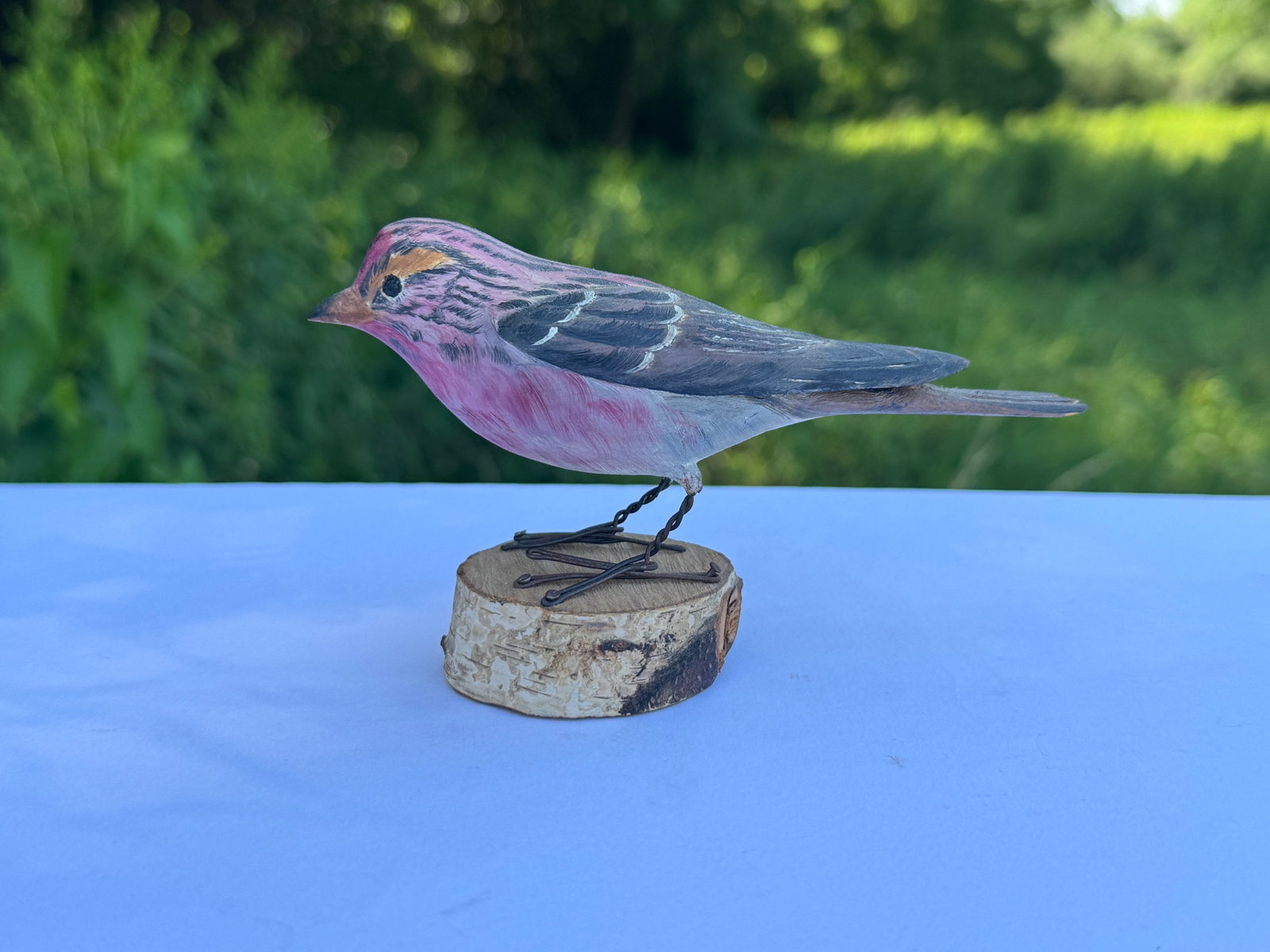 Hazel Tyrrell Common Red Pole Bird Carving (1 of 4)