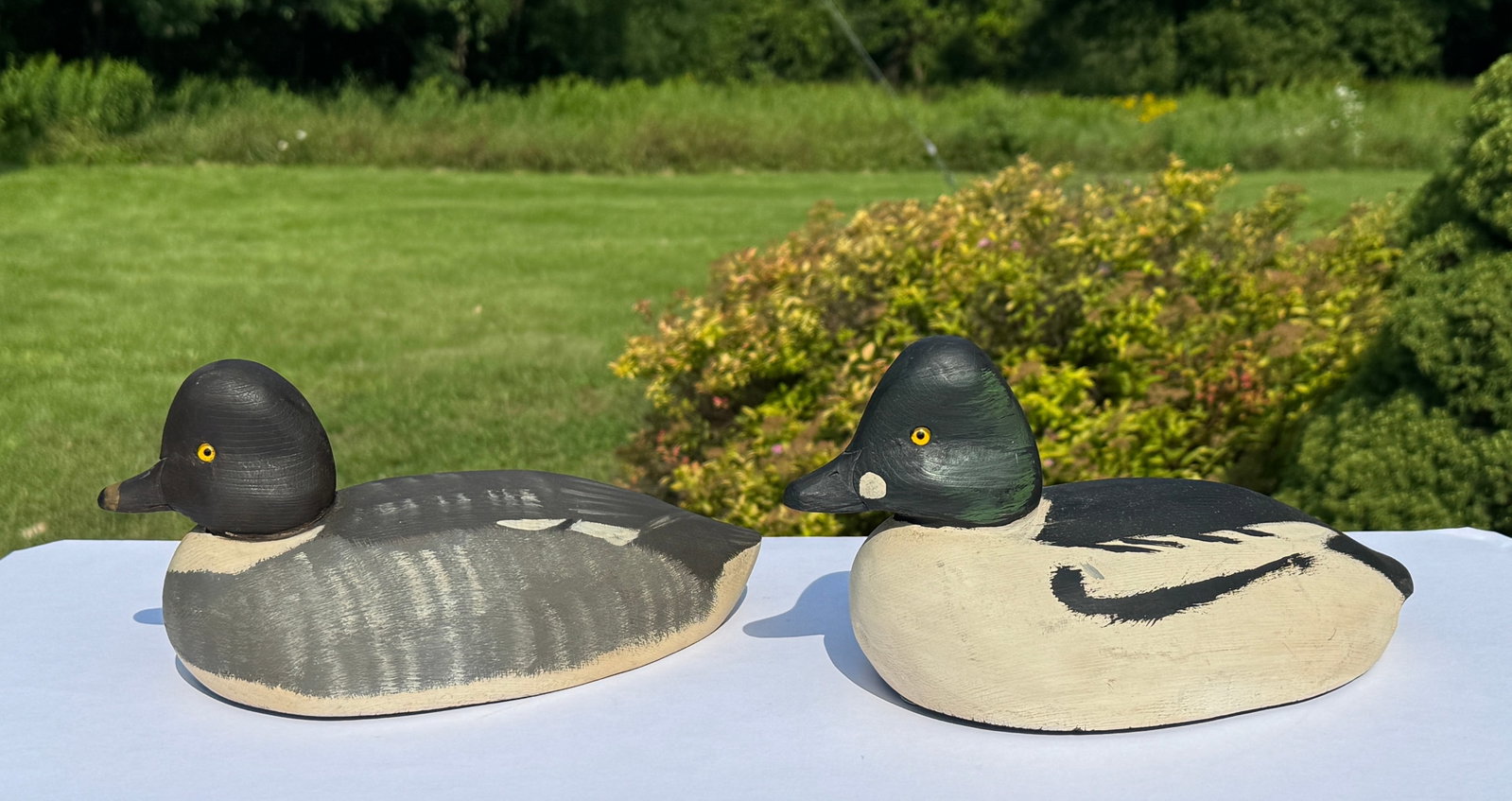 Pair of Tom Humberstone Whistler Duck Decoys: excellent condition.