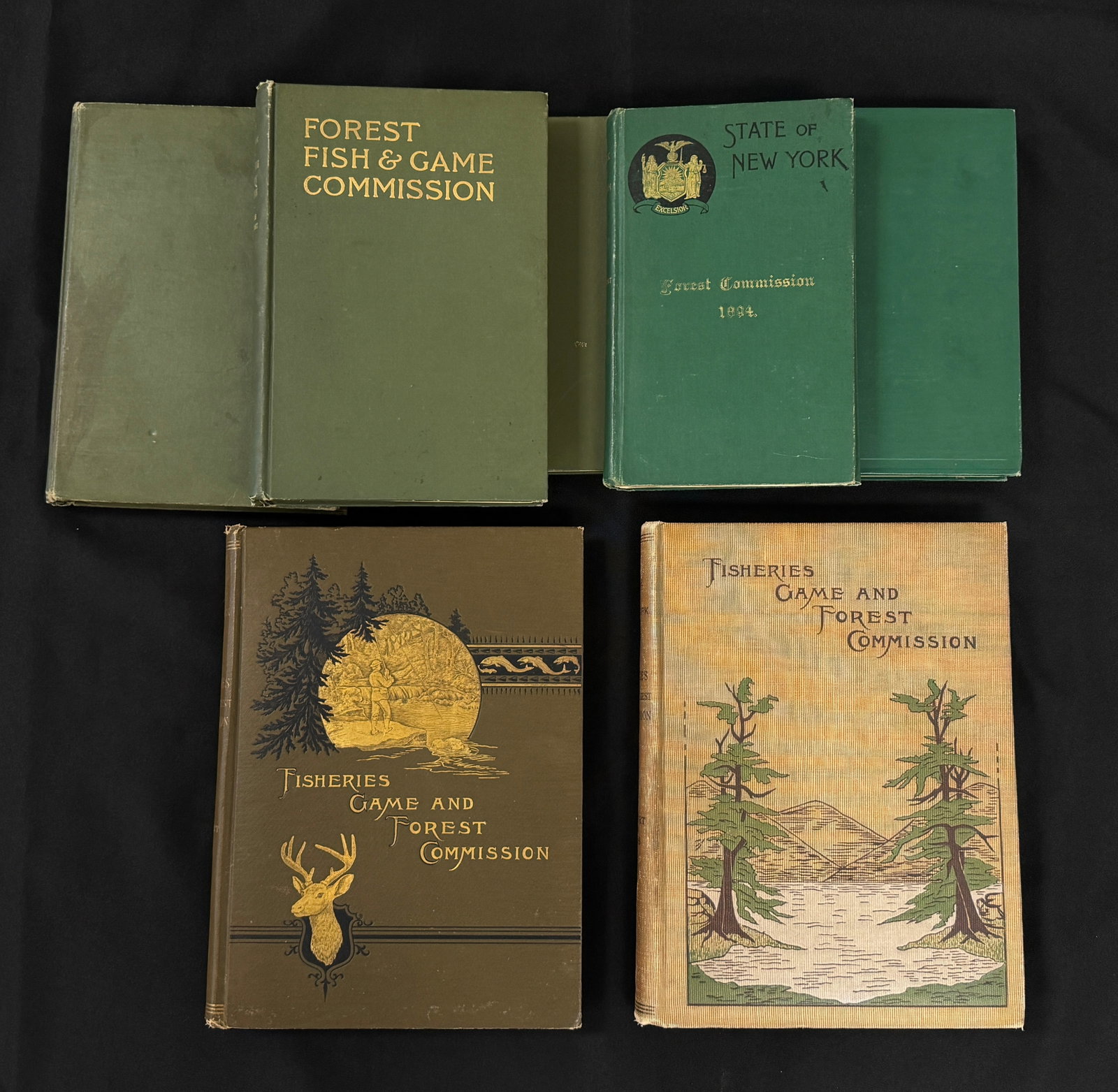 Forest, Fish & Game & Forest Commission Books: from the late 1800s. 7 Books total