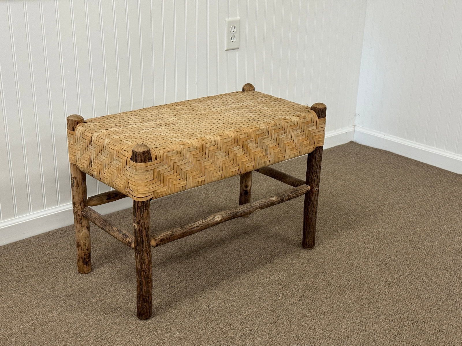 Old Hickory Woven Bench (1 of 4)