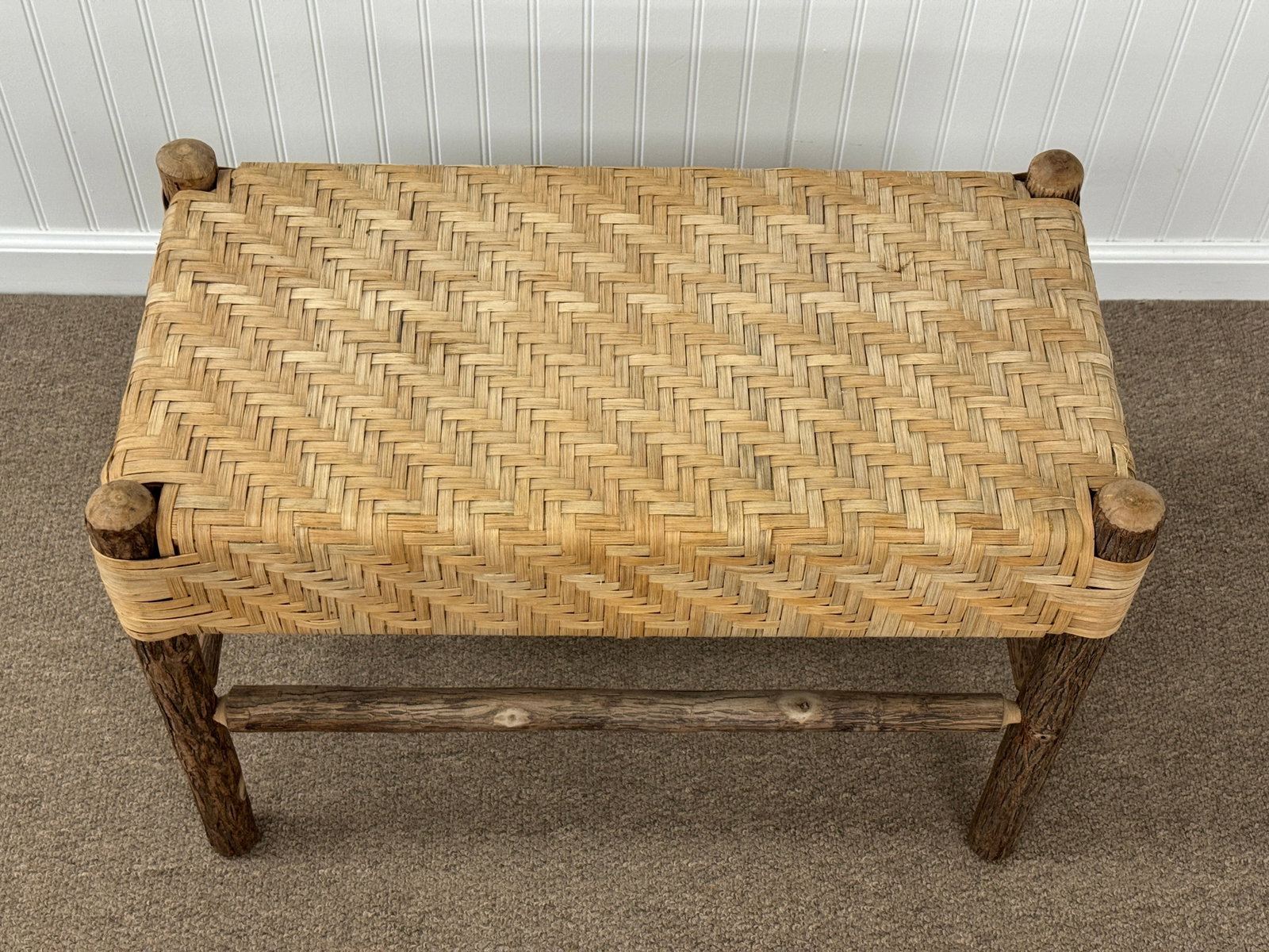 Old Hickory Woven Bench - 2