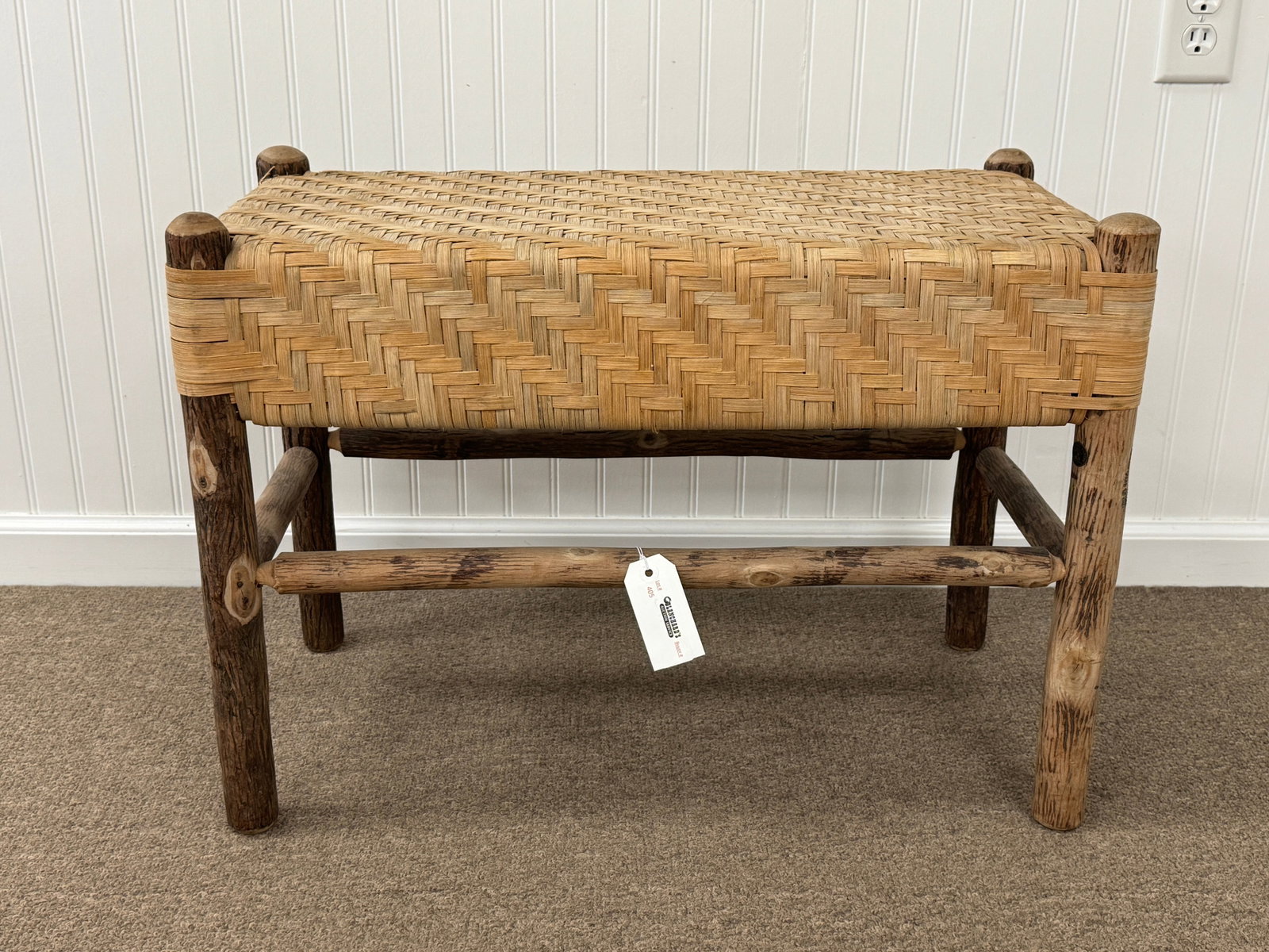 Old Hickory Woven Bench - 4