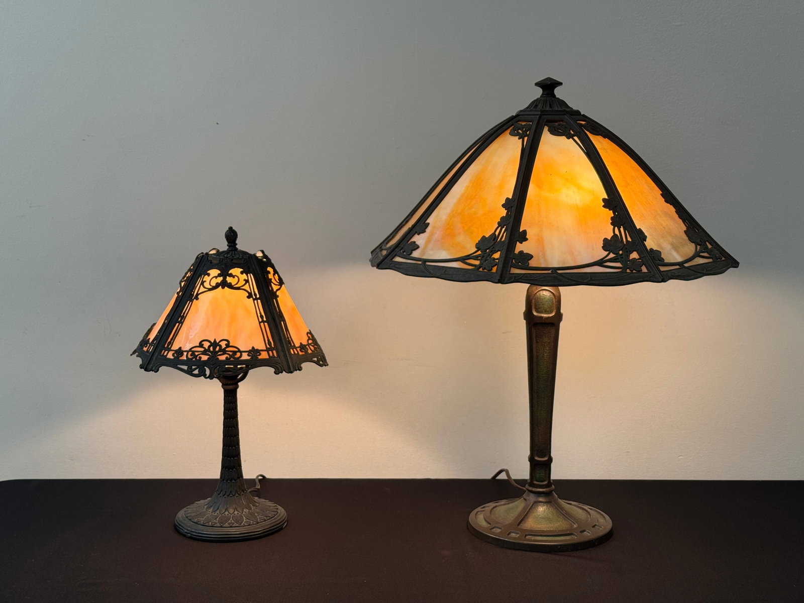 2 Carmel Slag Glass Table Lamps (1 of 9)