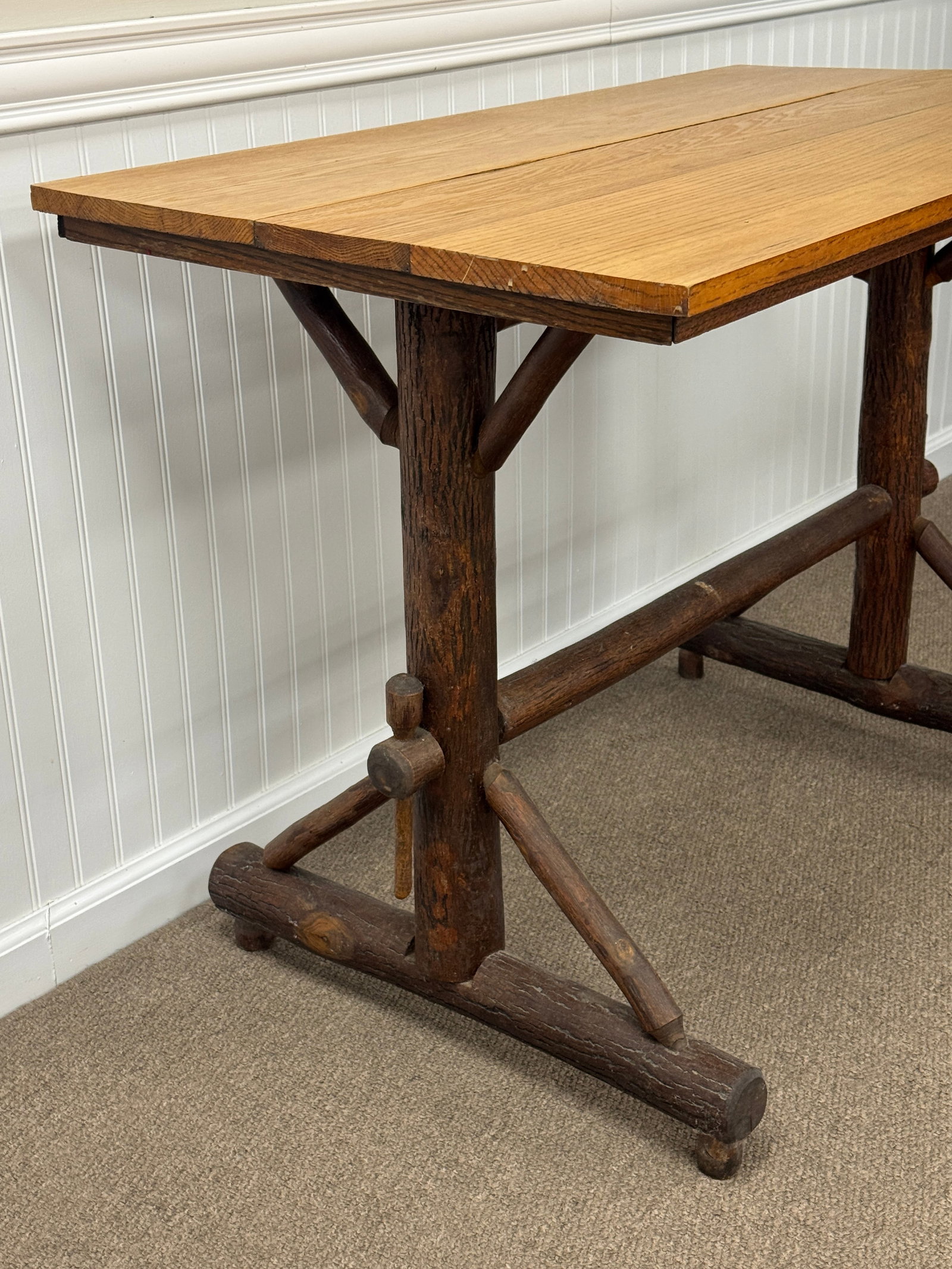 Old Hickory Branded Trestle Table - 2