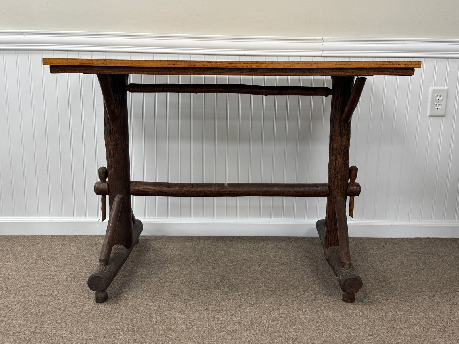 Old Hickory Branded Trestle Table - 4