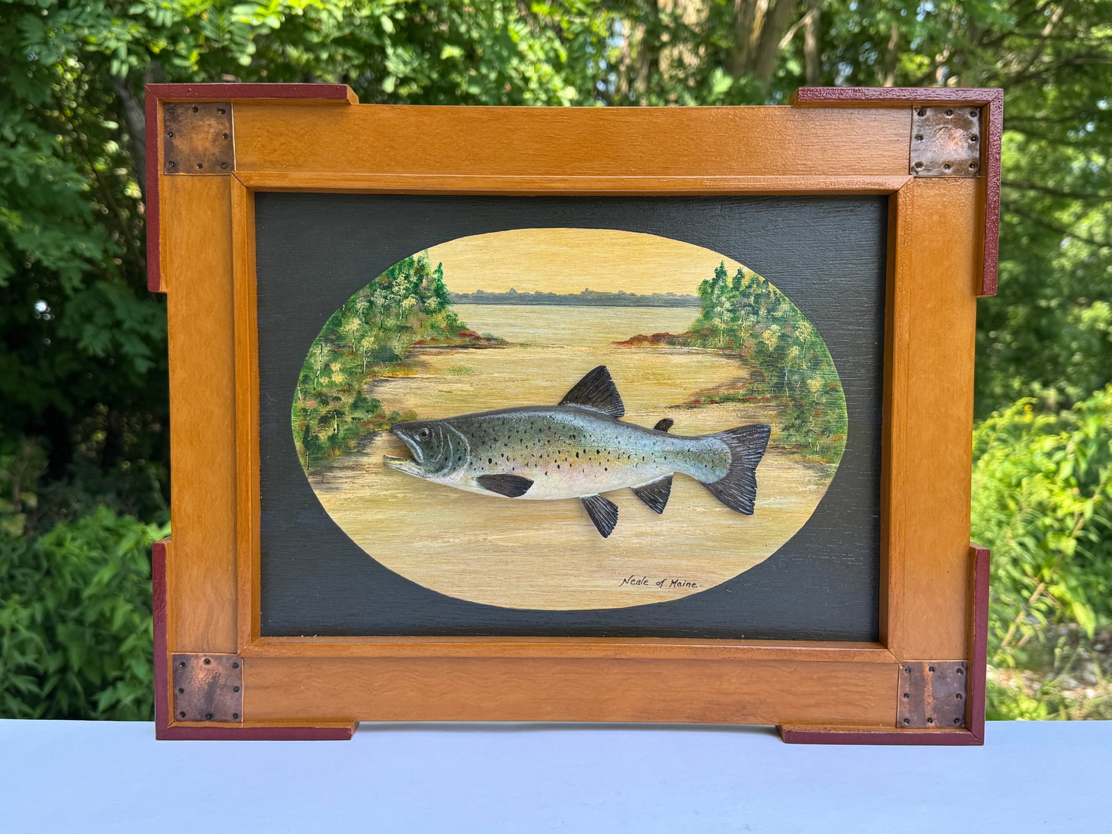 Joe Neale 1/2 Fish Mount Moosehead Lake Scene (1 of 4)