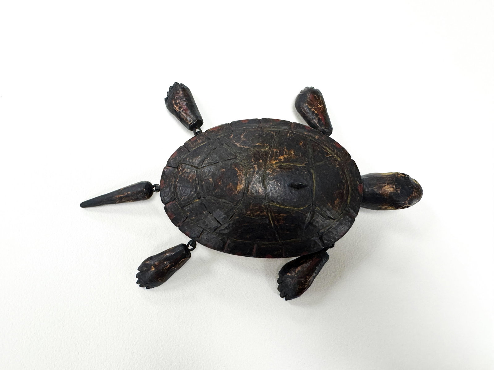 Joe Neale Hand Carved & Painted Turtle Fish Decoy: 9.5" long. Woolwich, ME.