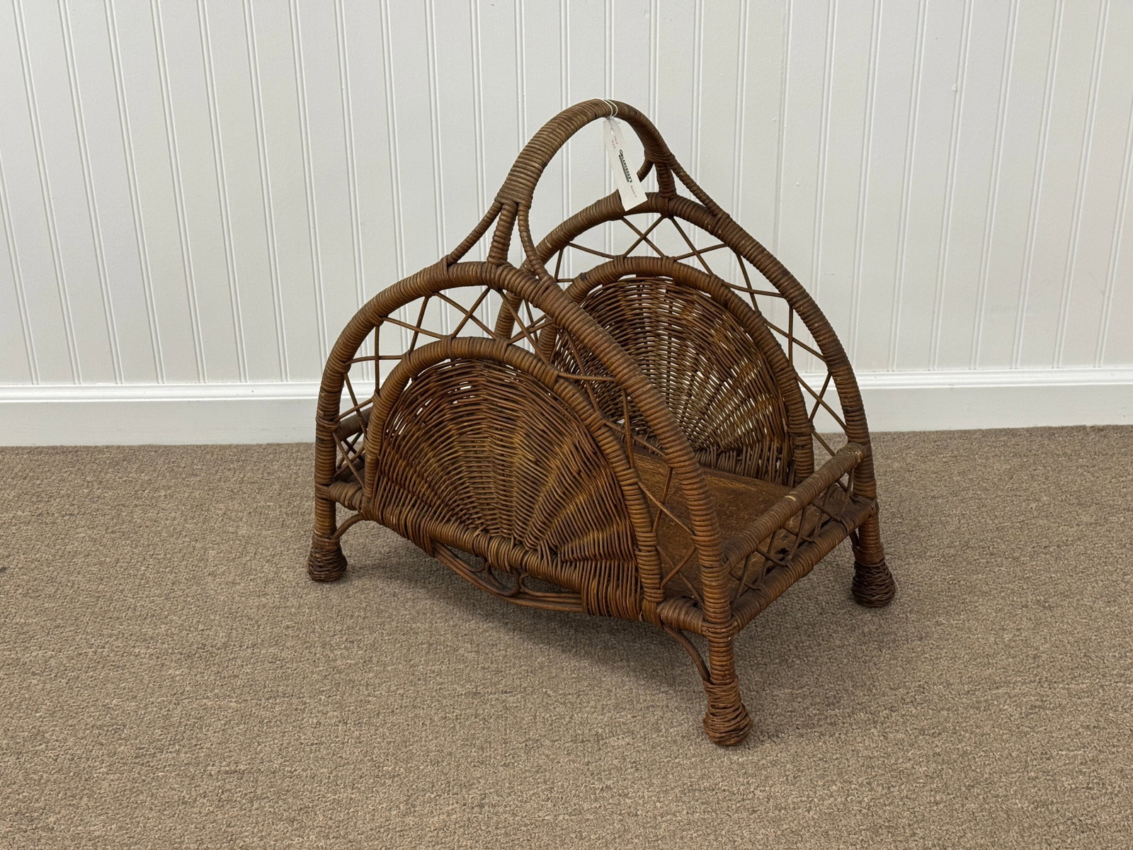 Wicker Natural Finish Log Holder / Magazine Rack (1 of 2)