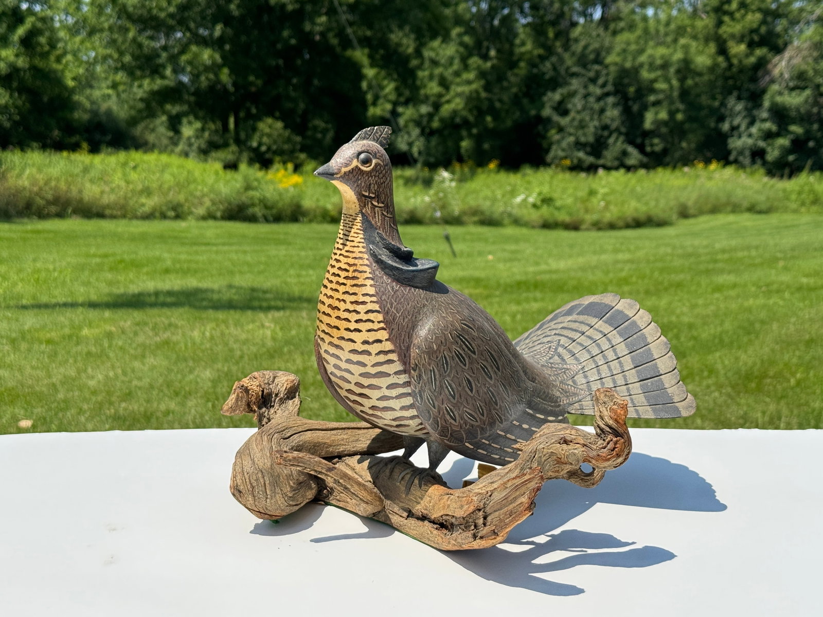Reg Edwards Wood Carved & Painted Ruffled Grouse (1 of 6)