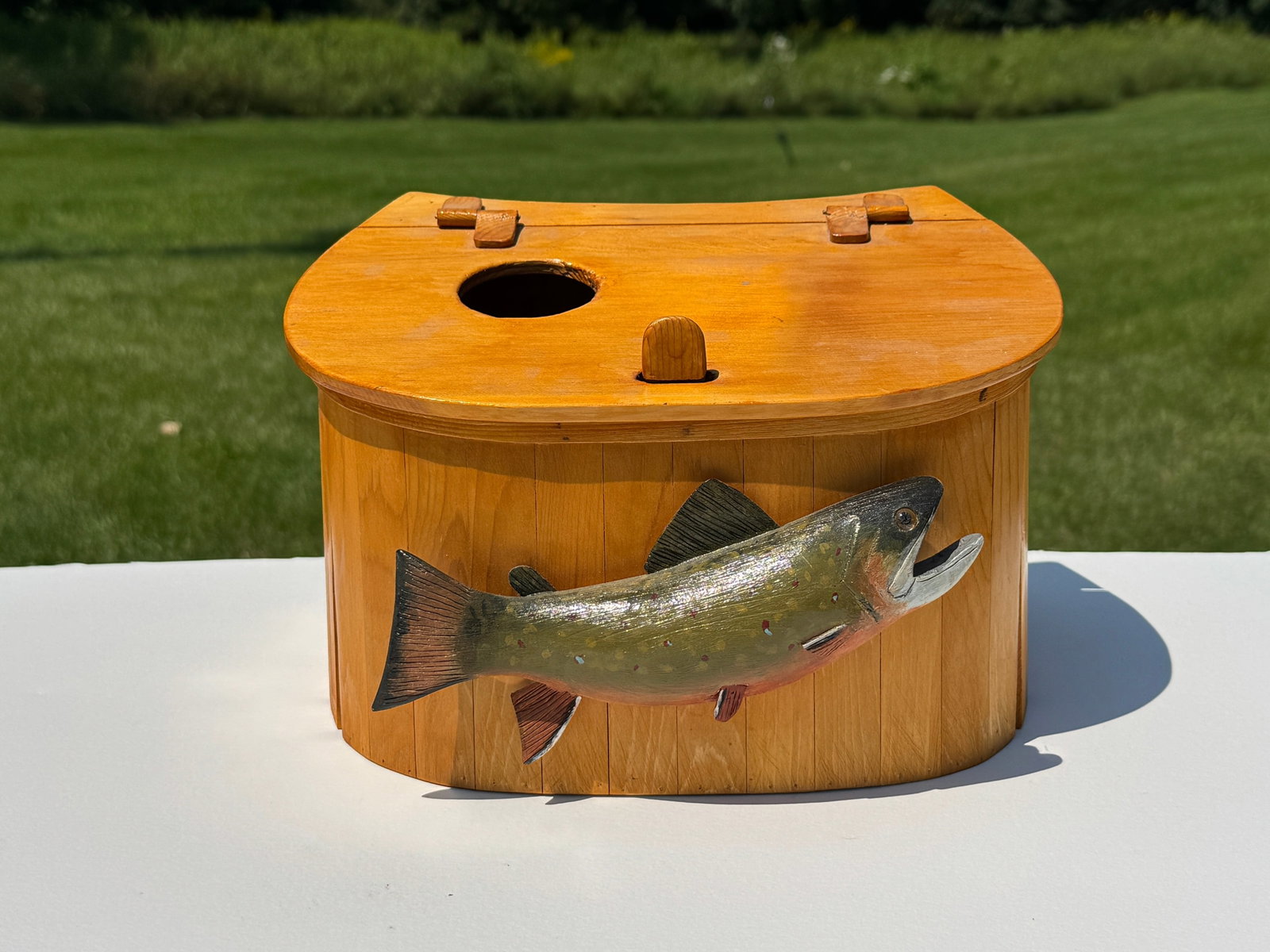 J. Comeau Wooden Trout Creel (1 of 4)