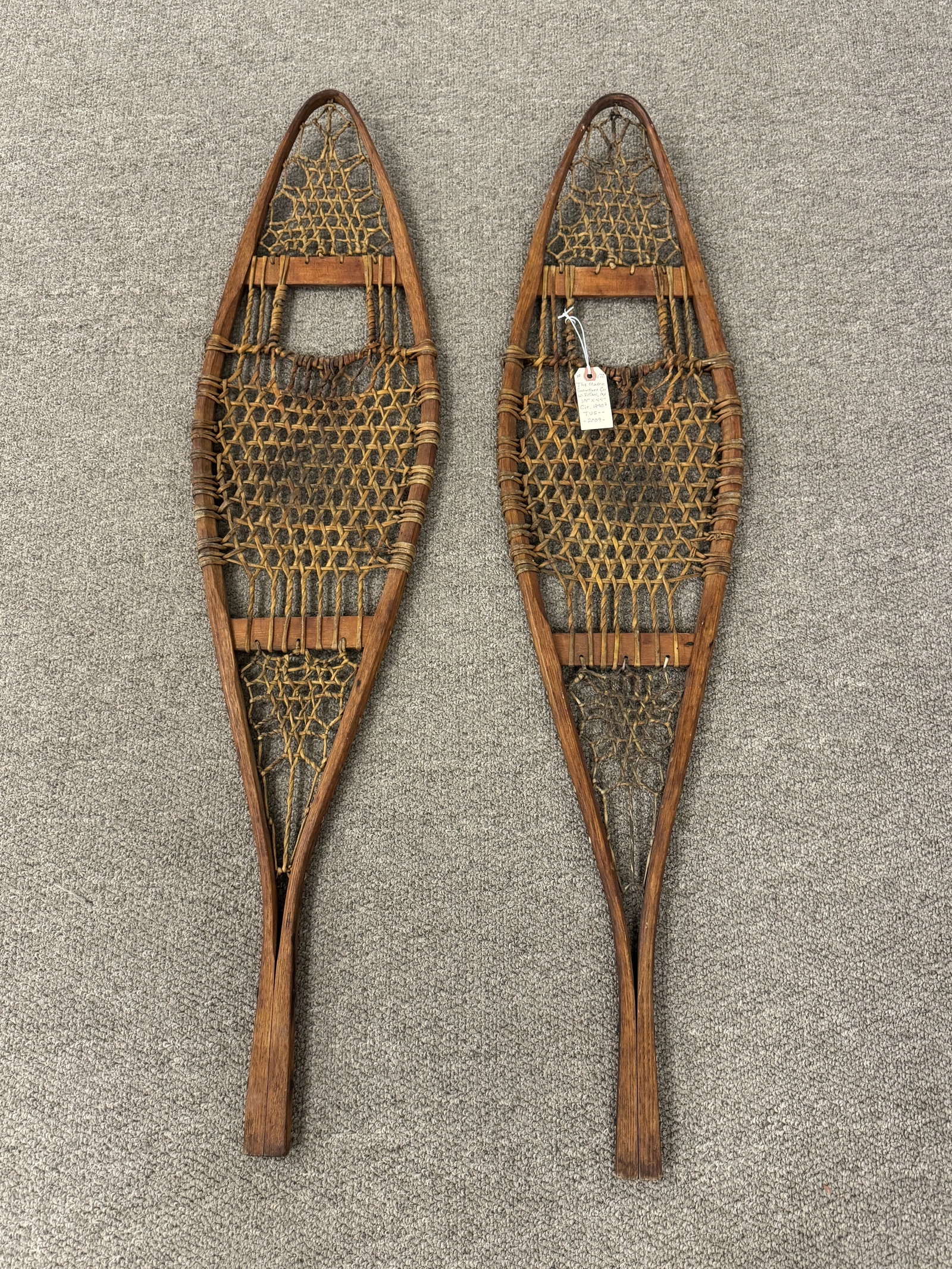 Mason Snowshoe Company Snowshoes: West Bethel, Maine. Late 1890s. 10" x 44"