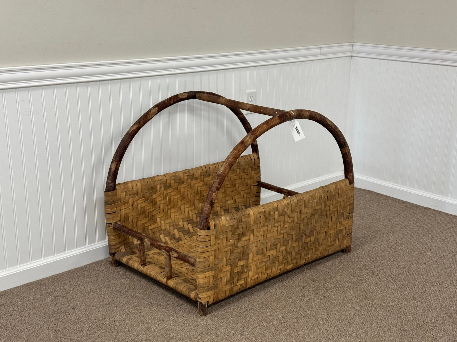 Oversized Old Hickory Branded Wood Basket (1 of 4)