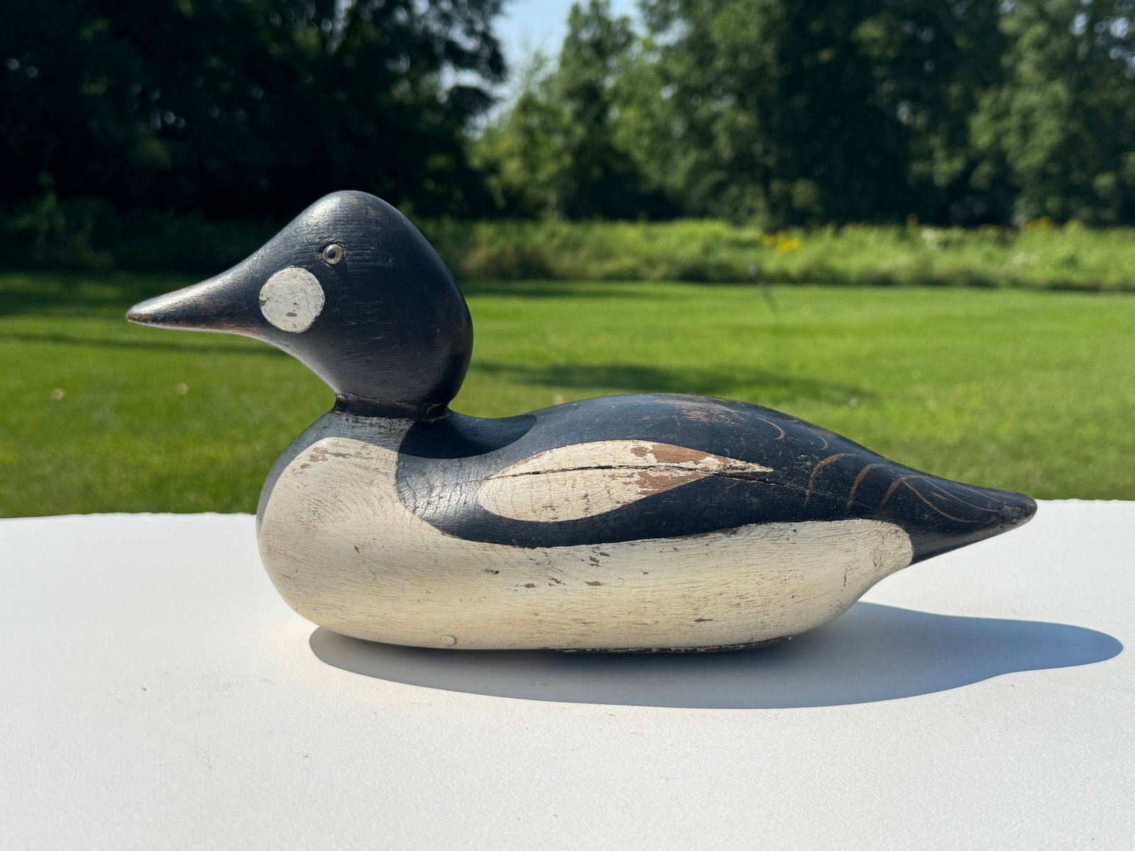 Mason Drake Goldeneye Duck Decoy: circa 1910, with glass eyes, original paint.