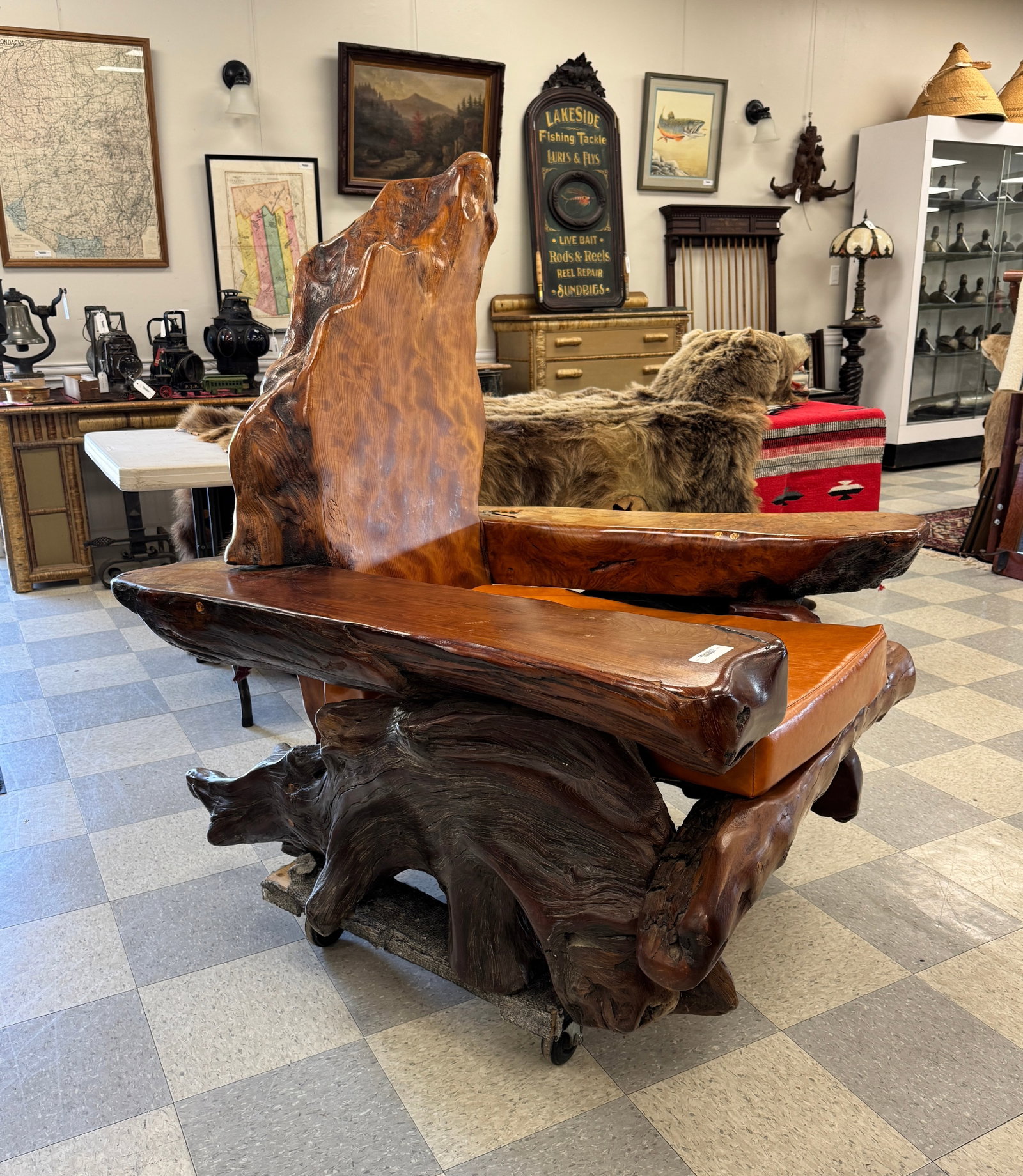 California Redwood Burl Lounge Chair (1 of 5)