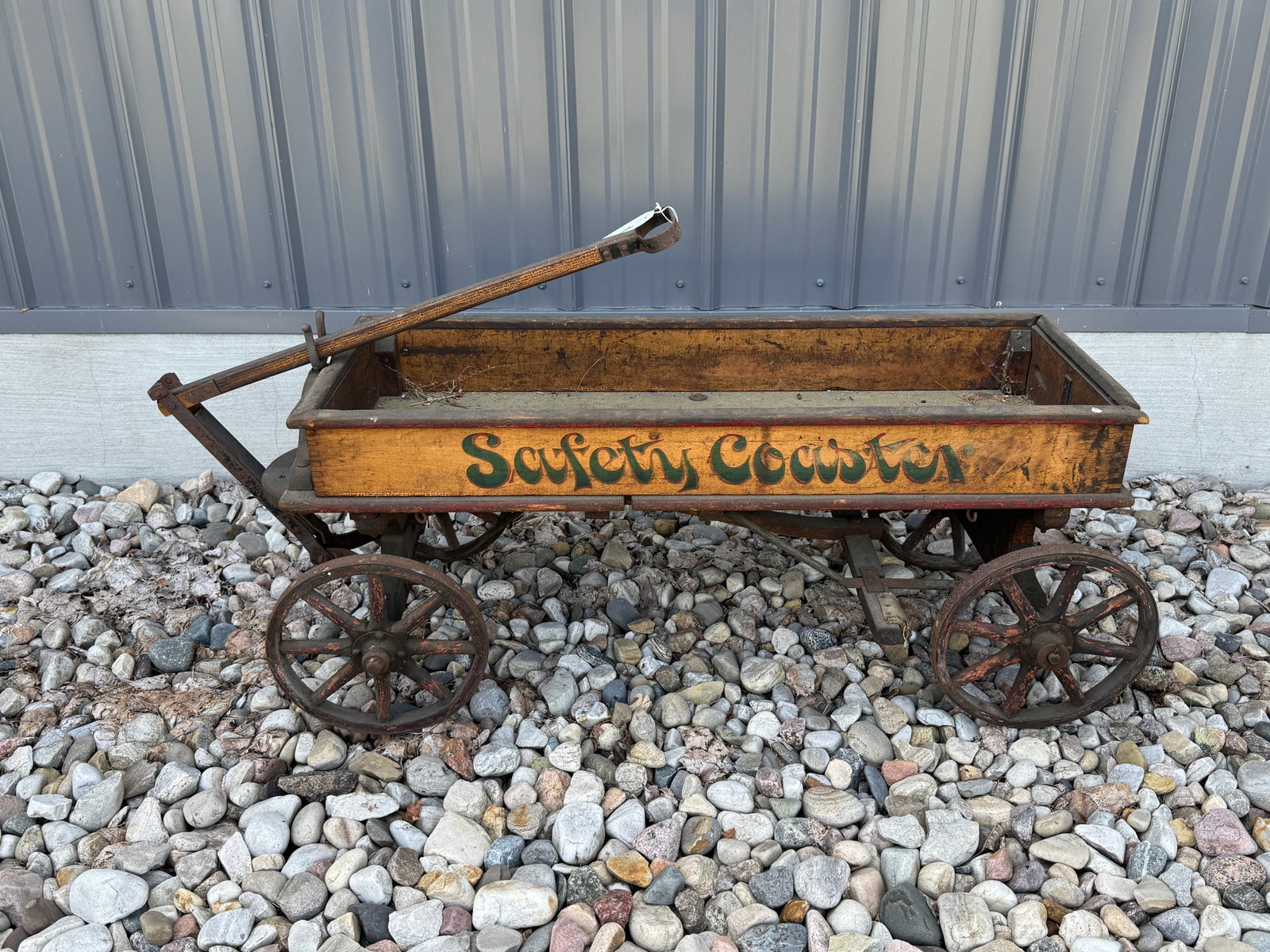 "Safety Coaster" Early Wooden Pull Wagon (1 of 5)