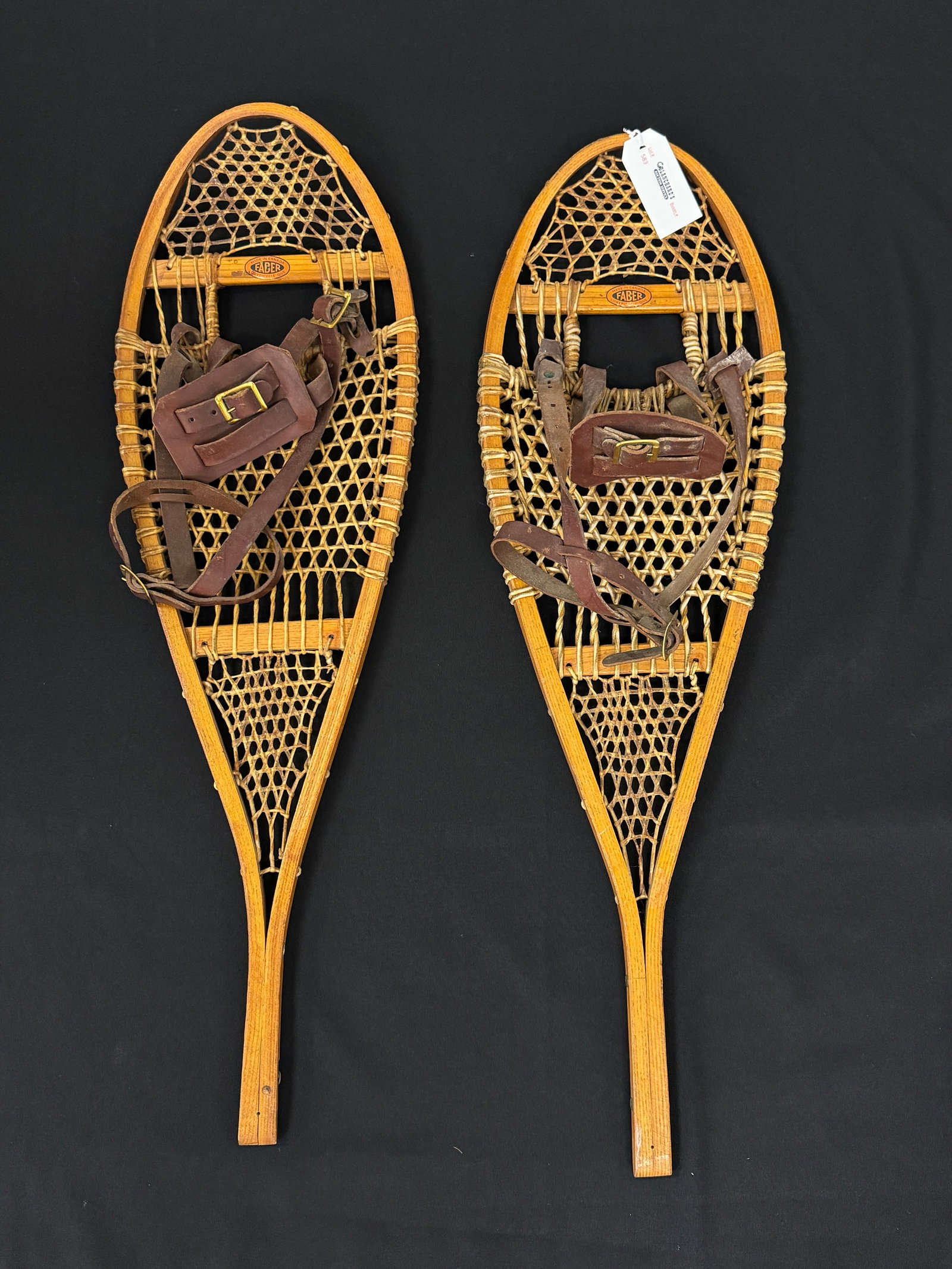 Faber Canadian Snowshoes with Leather Bindings: 33" long
