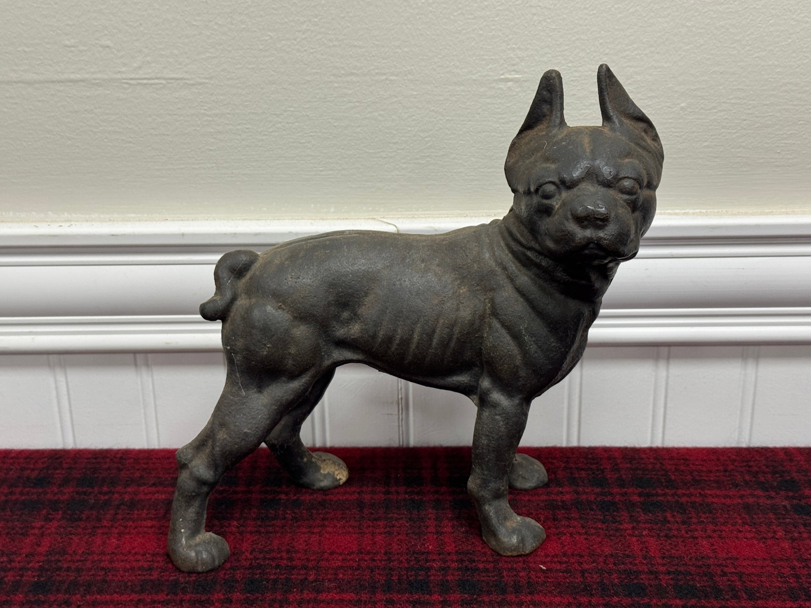 Cast Iron Bull Dog Door Stop: 9" long