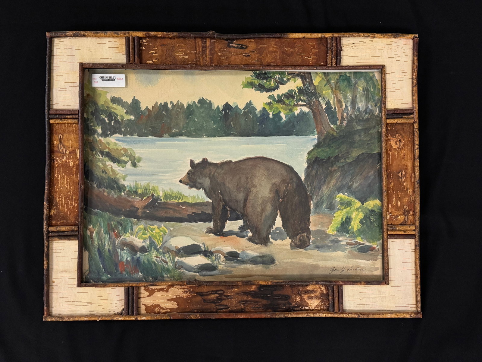 Egon Lachmer Watercolor Painting of Black Bear (1 of 4)