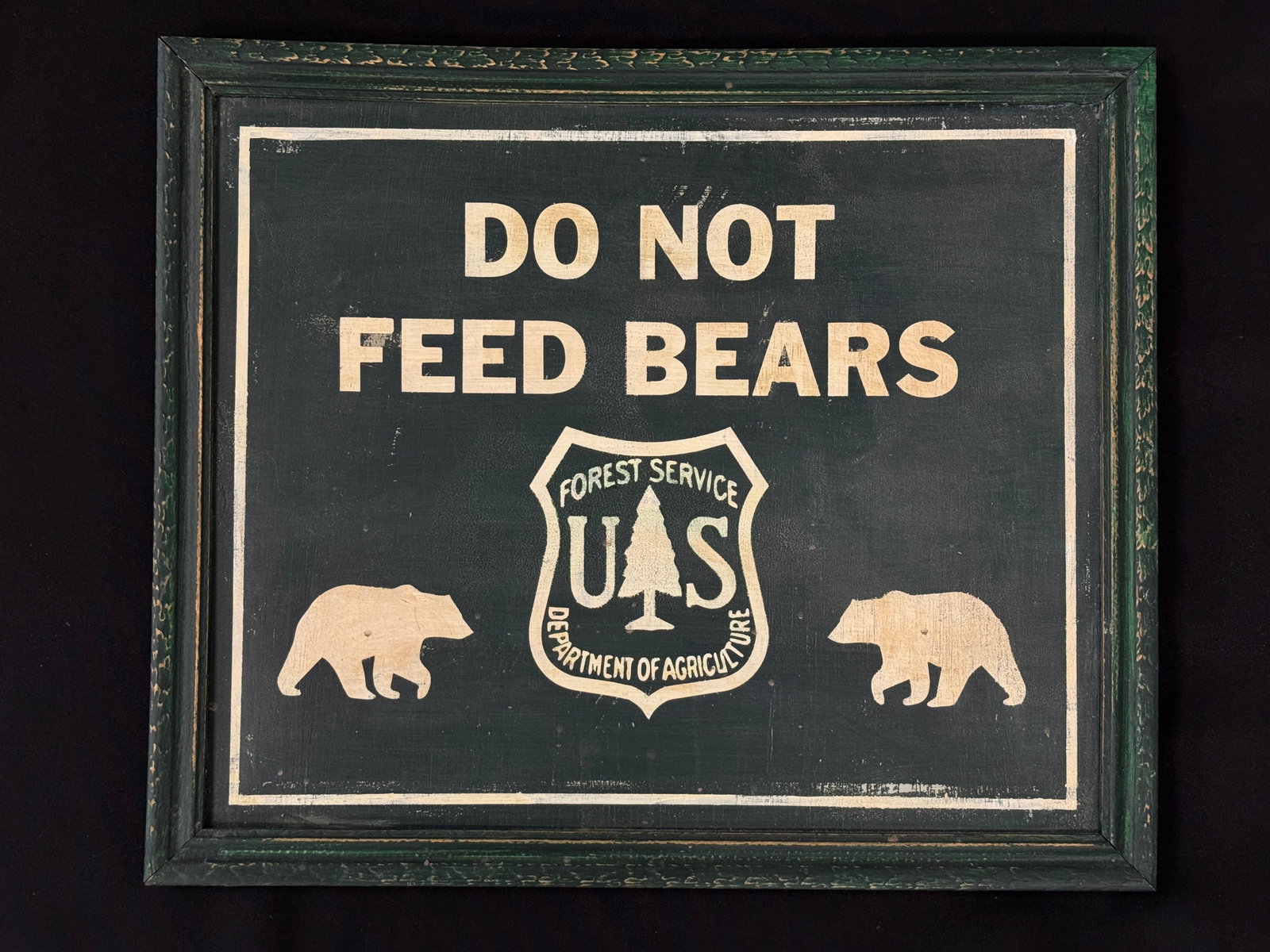 Do Not Feed the Bears Hand Painted Sign: 18.5" x 15.5" . Single sided.