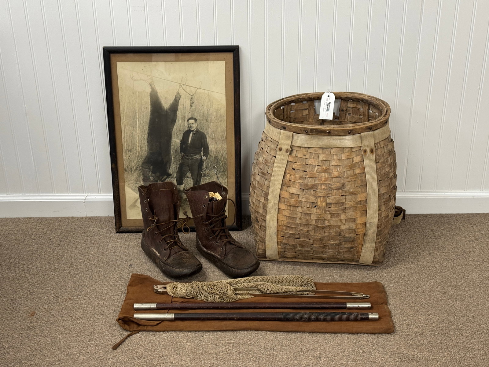 Pack Basket, Fishing Net, Boots, Bear Photo (1 of 4)