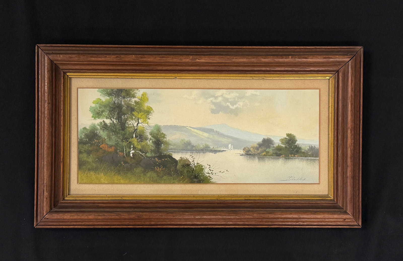Adirondack Mountain Lake Scene Pastel (1 of 3)