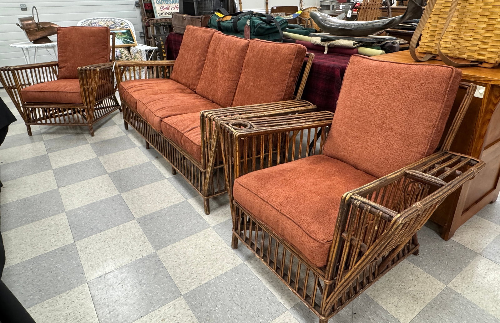 3 Piece Reed Patio Set Circa 1940s (1 of 5)