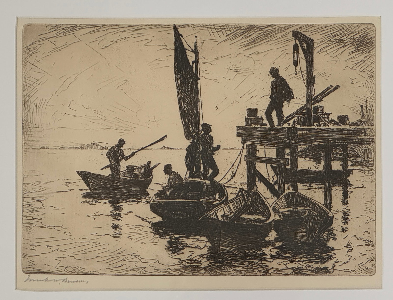 Frank W. Benson "Boats at Dawn" Etching (1 of 3)