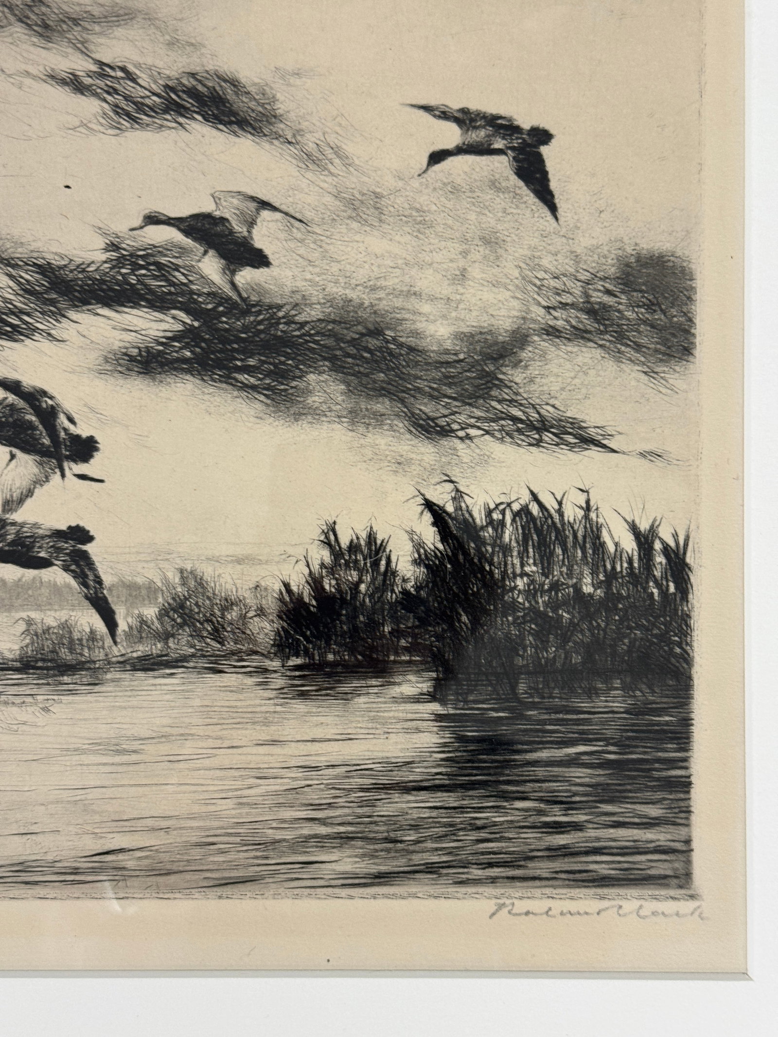 Roland Clark "The First Flock" Etching - 2