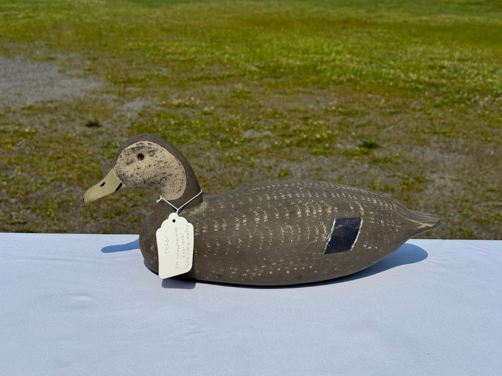 Eugene "Dipper" Ortley Black Duck Decoy: Lovelandtown, NJ. Circa 1950s.