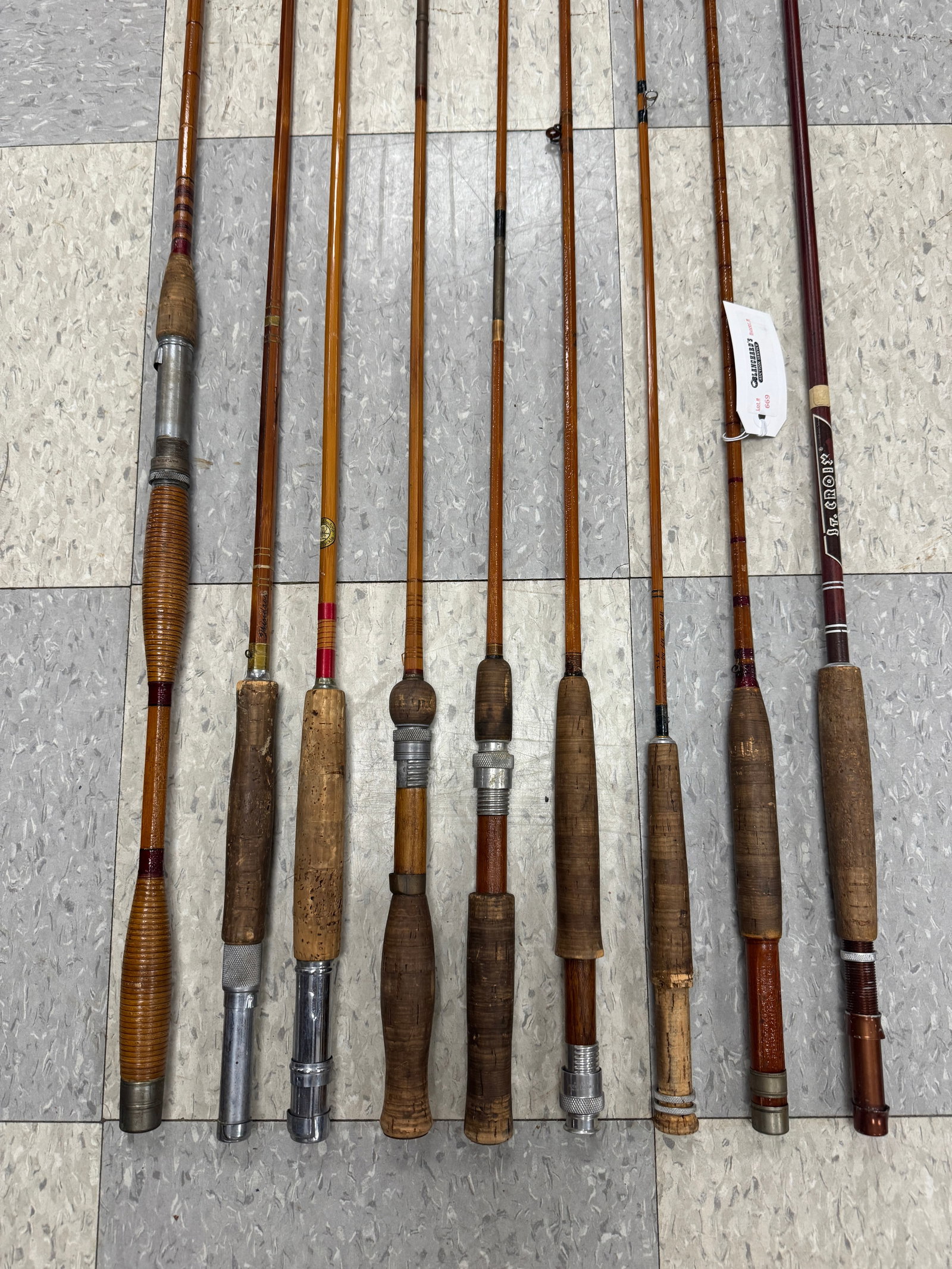 8 Vintage Bamboo Fishing Rods (1 of 2)
