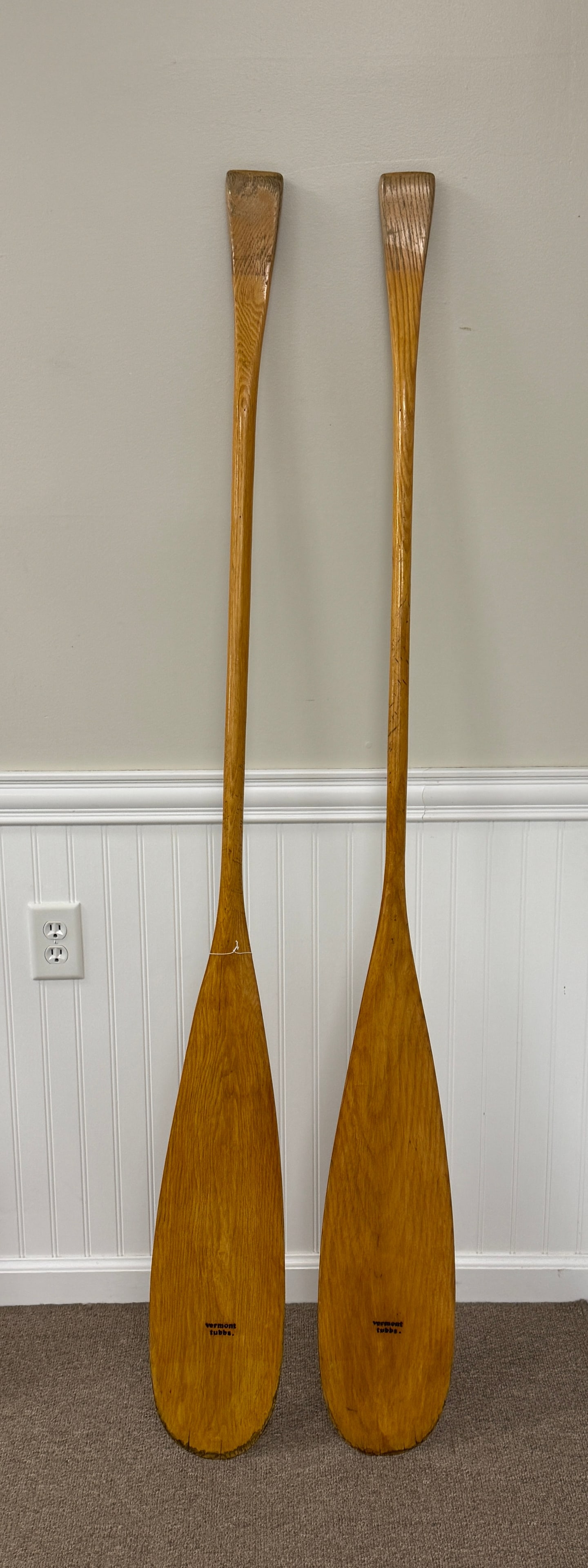 Pair of Vermont Tubbs Canoe Paddles: natural finish, 66" long.