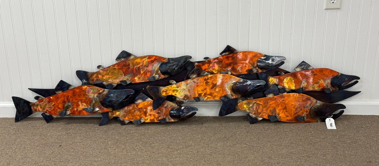 Contemporary Steel Salmon Wall Sculpture (1 of 4)
