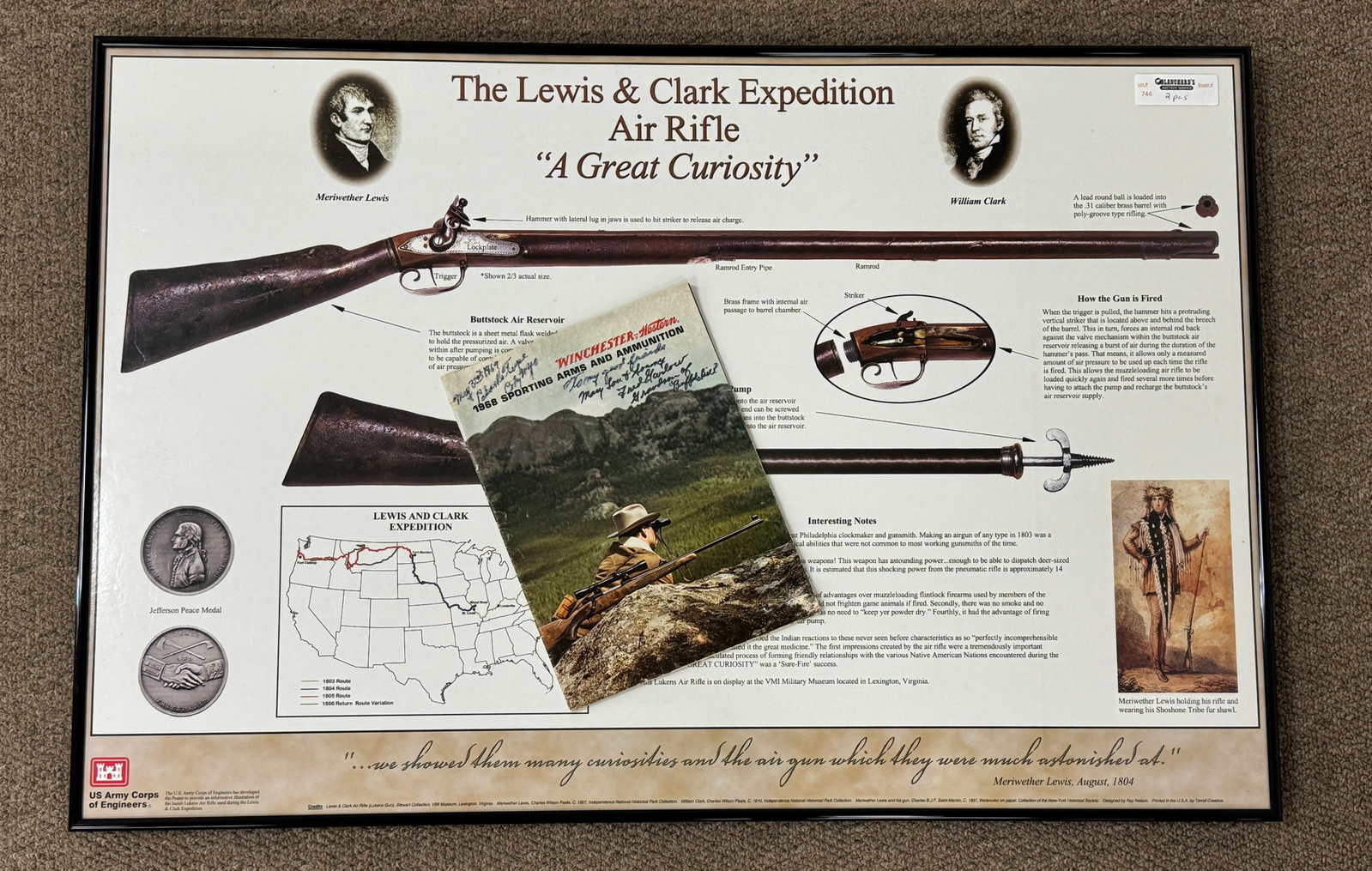 Autographed Winchester Catalog & Framed Print (1 of 2)