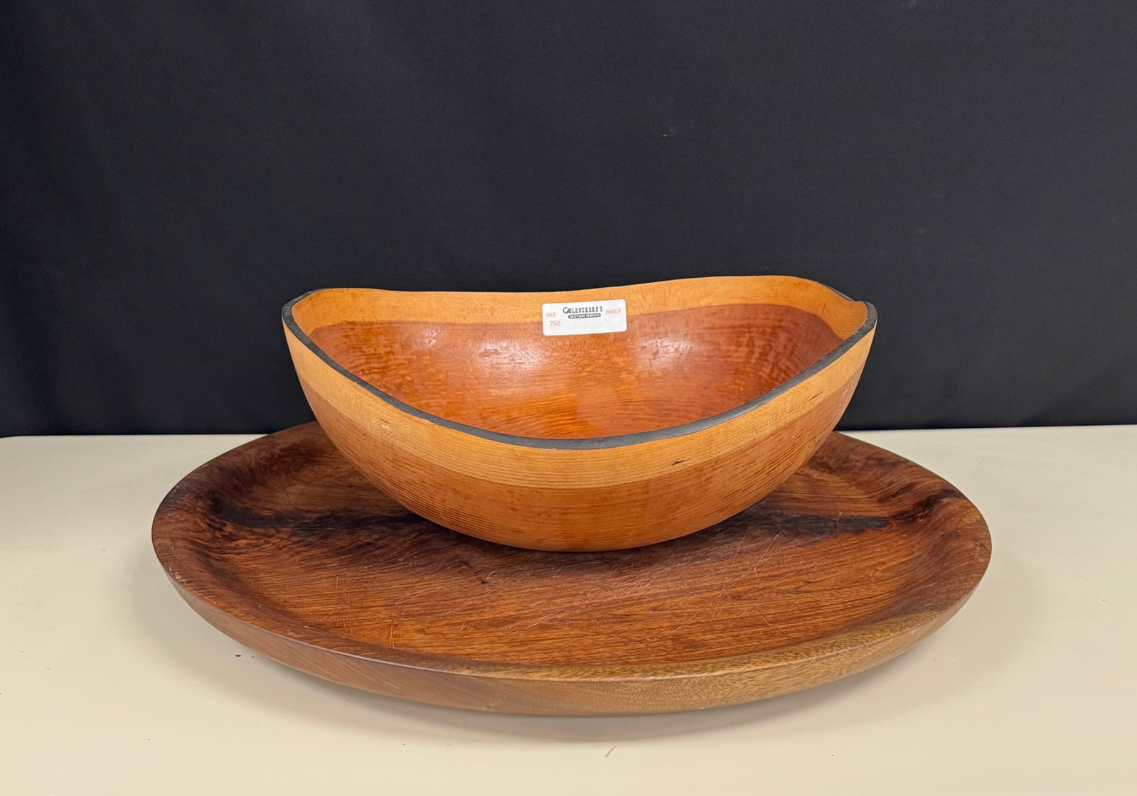 Walnut Charger and Cherry Turned Bowl (1 of 5)