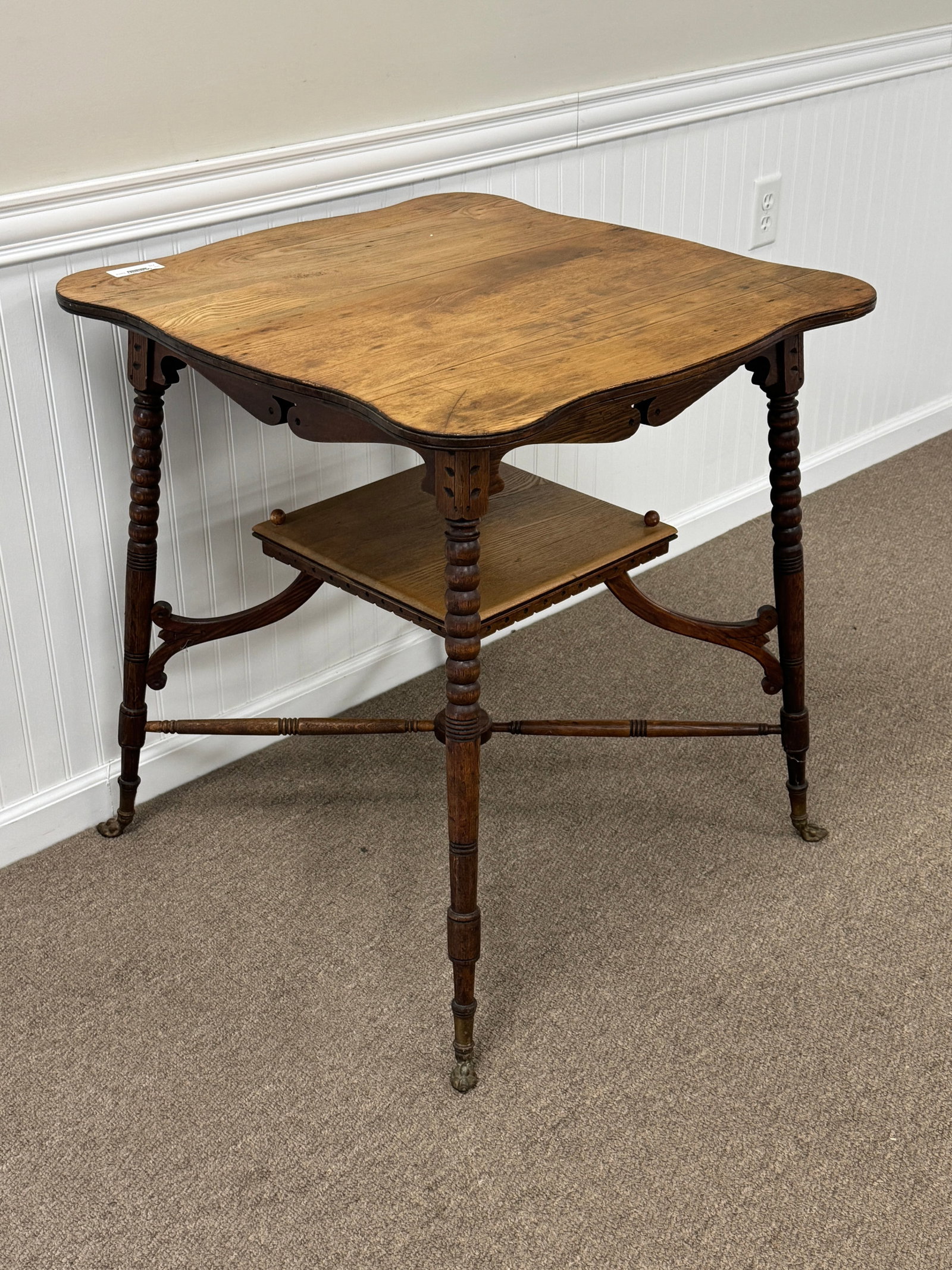 Antique Oak Lamp Table - 2