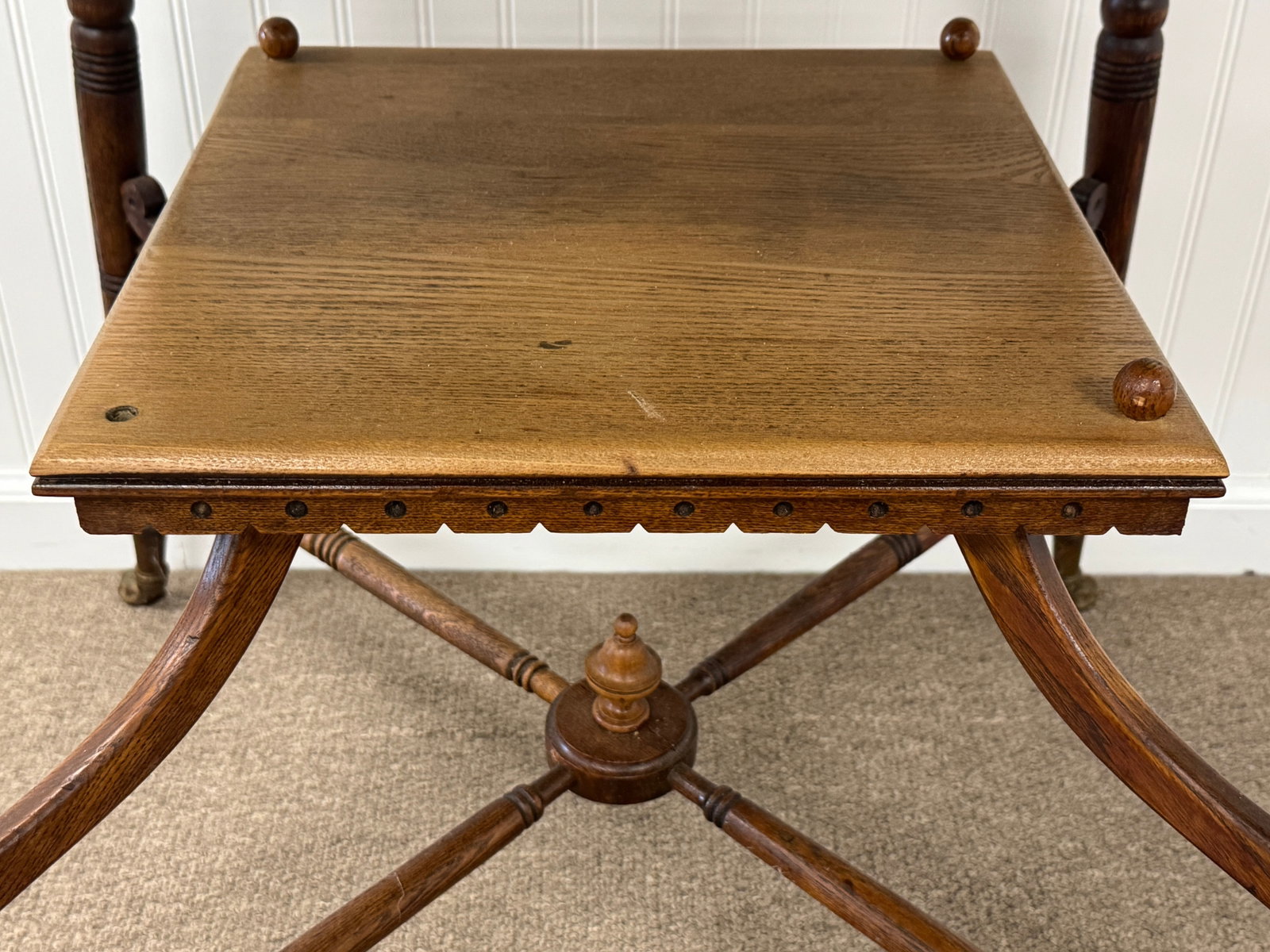 Antique Oak Lamp Table - 3