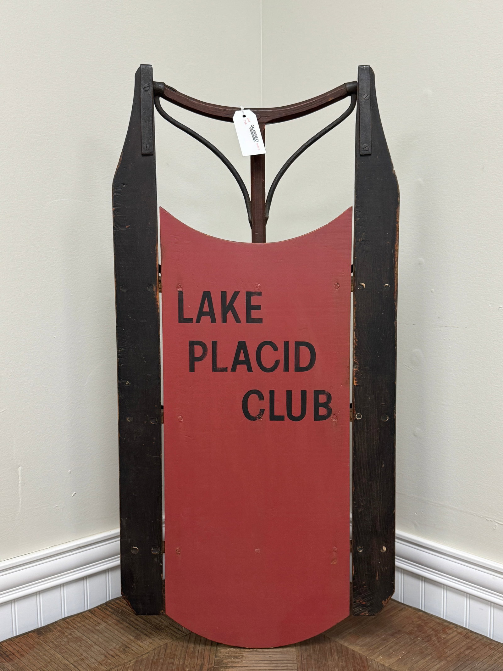 Lake Placid Club Wooden Painted Freight Sled: 40" long.