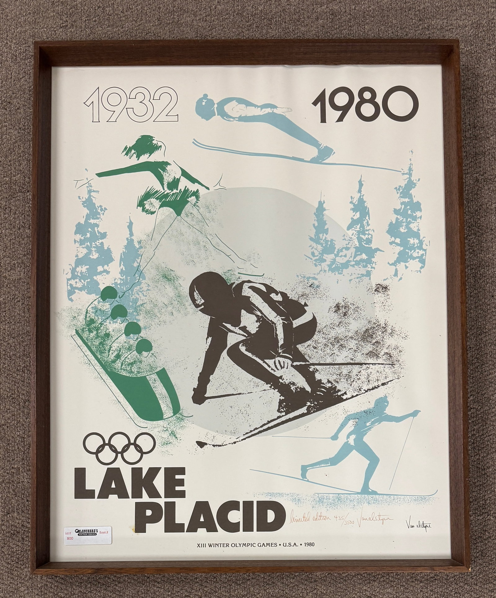 1980 Lake Placid Winter Olympic Signed Print (1 of 2)