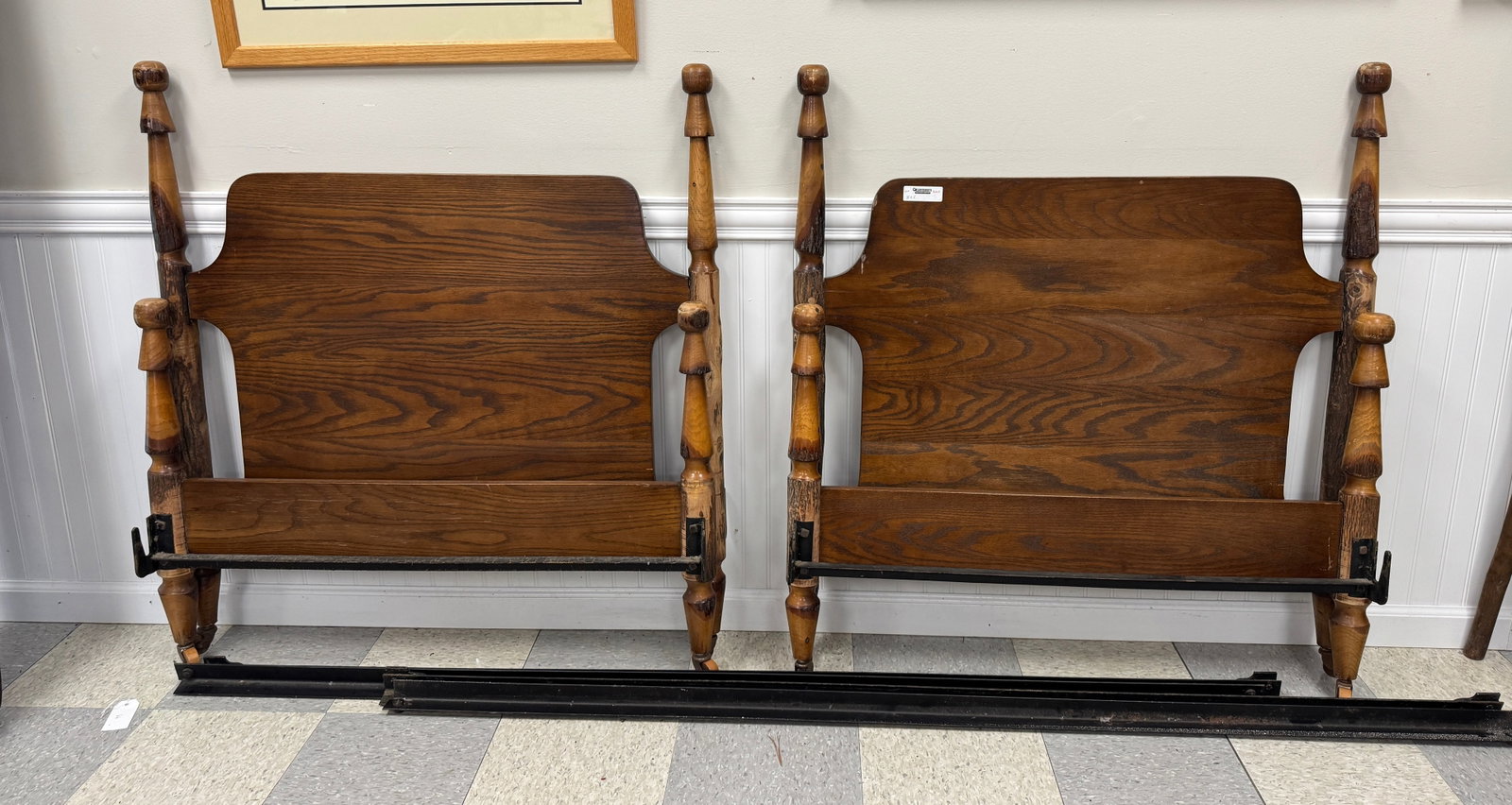Pair of Old Hickory Branded Twin Beds (1 of 4)