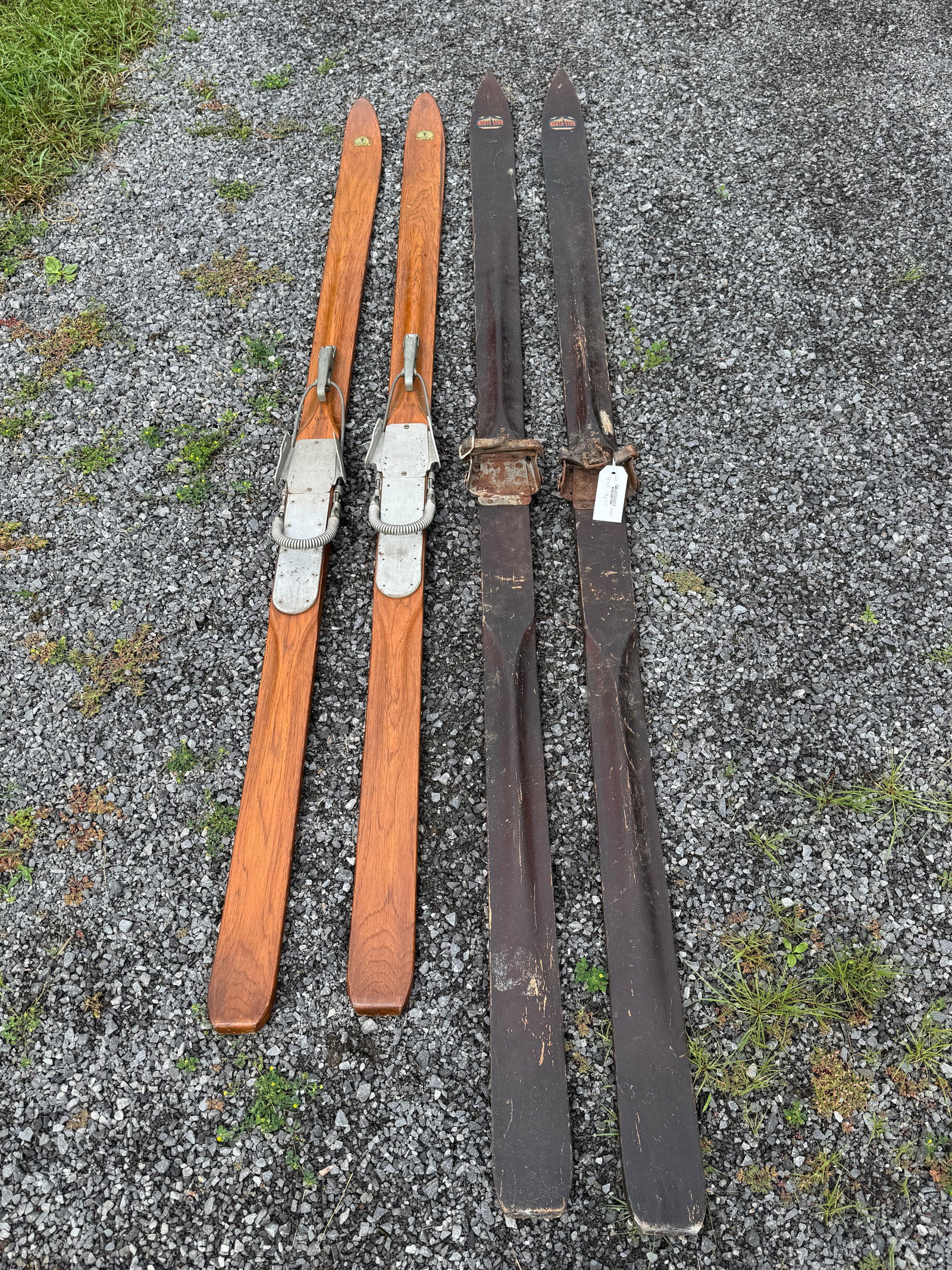 2 Pair of Wooden Skis - Paris Mfg & North Star (1 of 3)