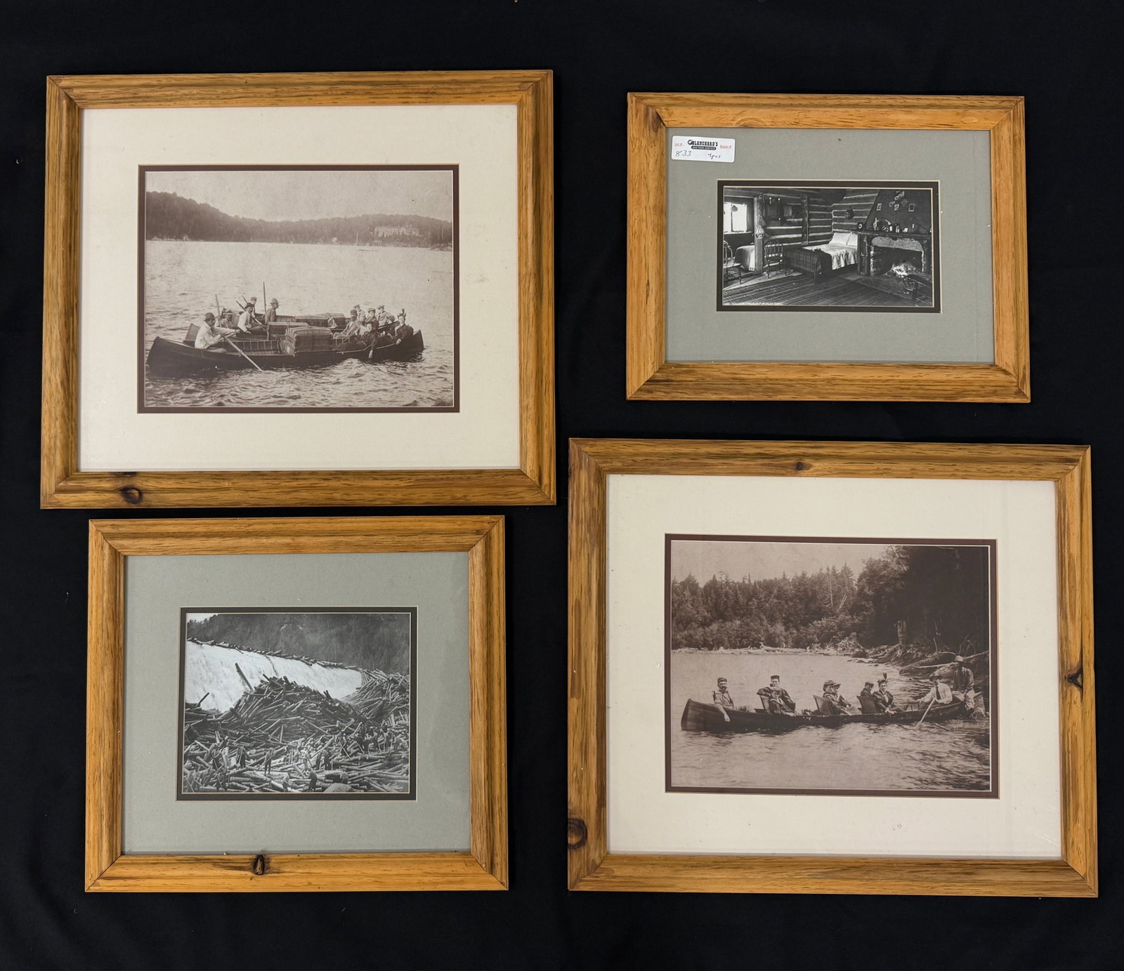 4 Framed Adirondack Prints: From Whitney Park. Largest is 18.5" x 21.5"
