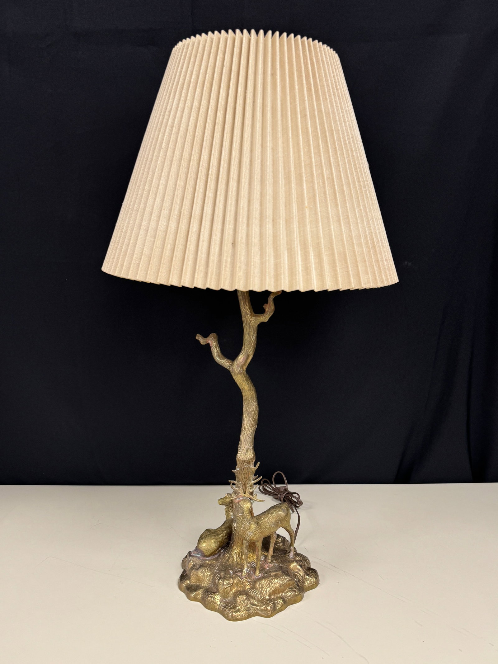Cast Bronze Deer Lamp (1 of 4)