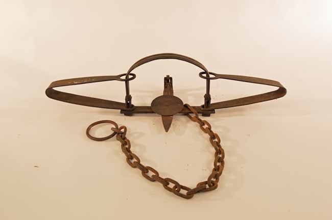 Hand Forged Double Spring Bear Trap: 25 1/2 inches long. Unmarked.