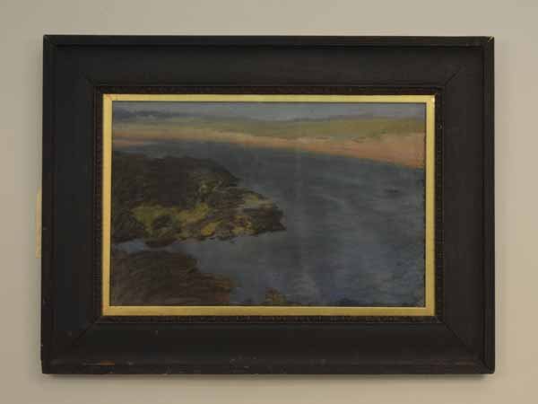 Alson S. Clark Pastel Landscape "Incoming Tide": Circa 1902. This painting can be seen in a photo hanging in Alson Clark's Watertown Art Studio in 1902. See Book by Jean Stern "Alson S. Clark" Page 14. Philadelphia Watercolor Exhibition 1905 label o