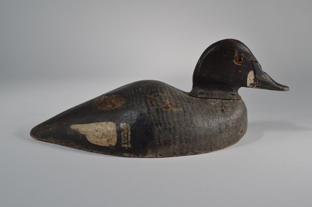 Stevens Hen Humpback Whistler Duck Decoy: in eclipse plumage. Circa 1880. Weedsport, NY. From the Andy Reece Estate, longtime Western NY collector.